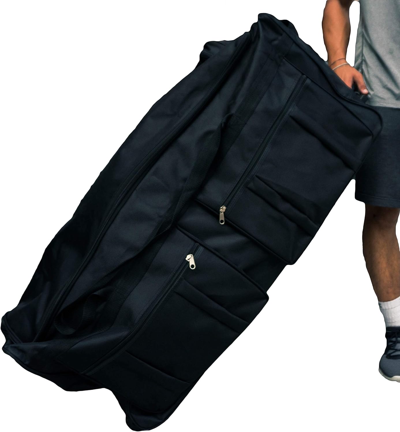 36-inch Rolling Duffle Bag with Wheels, Luggage Bag, Hockey Bag, XL Duffle Bag With Rollers, Heavy Duty Oversized Bag (Black)
