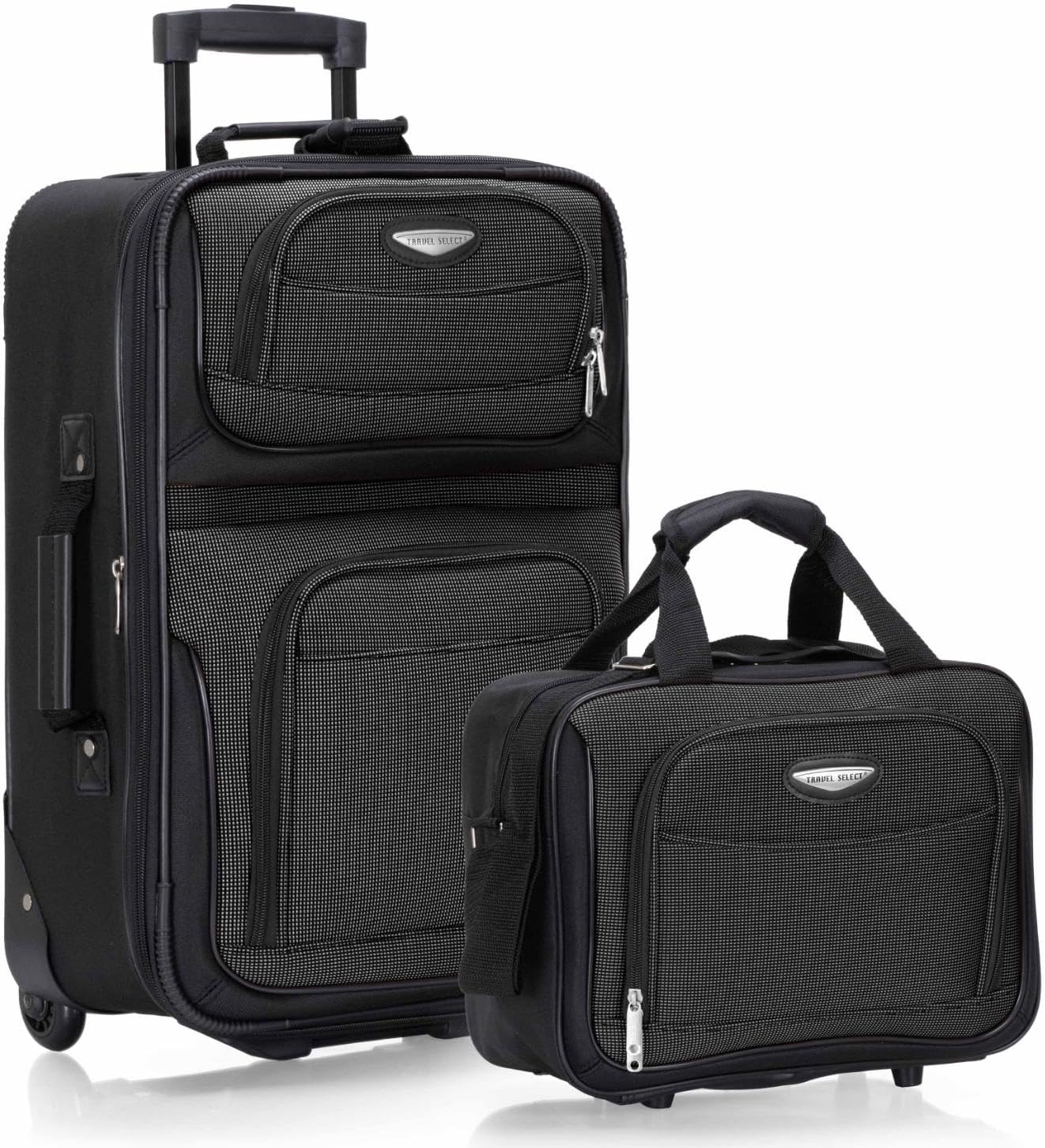 Travel Select Amsterdam Expandable Softside Rolling Upright Luggage, 2 Wheels, Gray, 2 Piece Set (21/29)