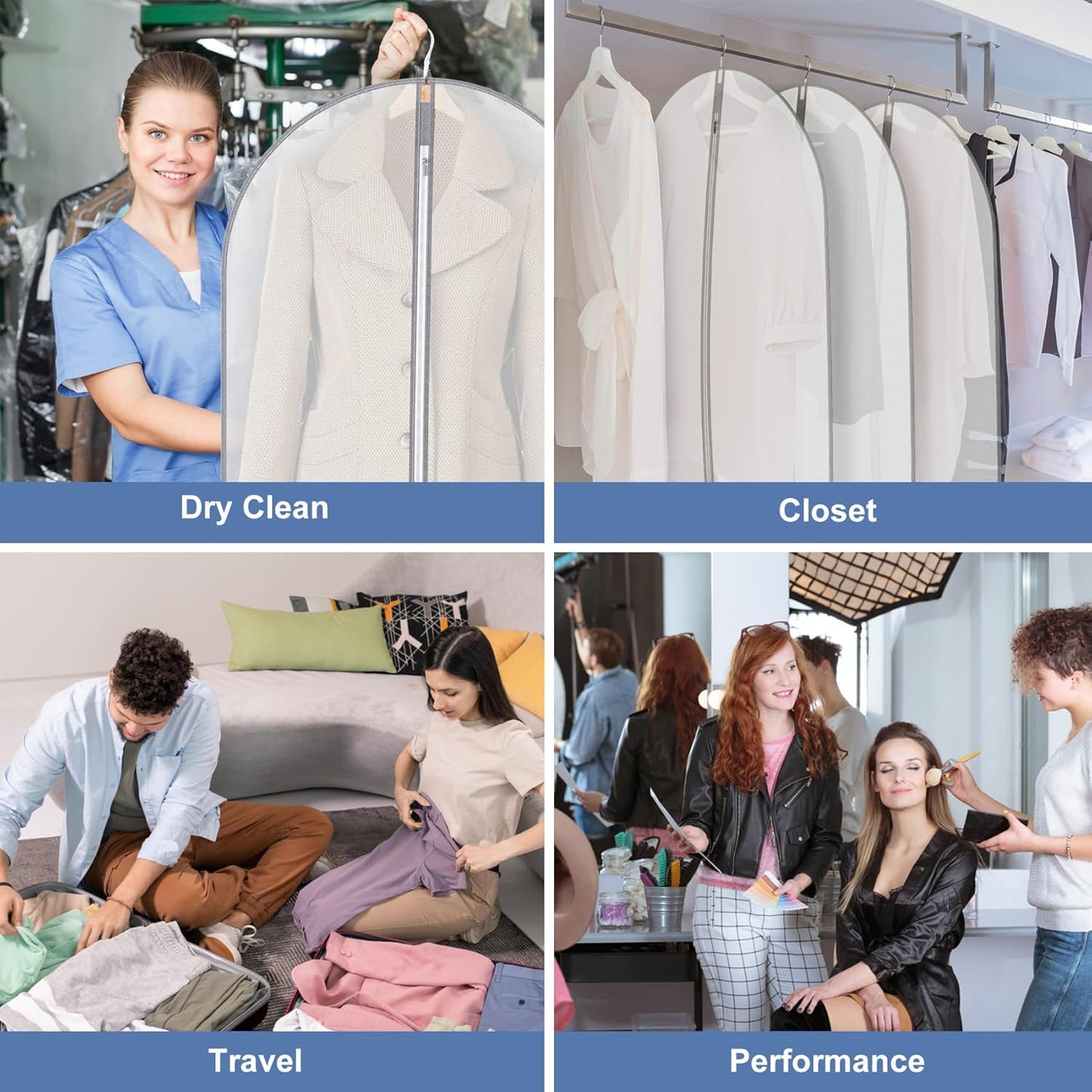 Vacuum Storage Bags, Compression Space Saver Vacuum Seal Bags for Clothing Travel Luggage Comforters Blankets Pillows Bedding (Clear, 6 Pack)