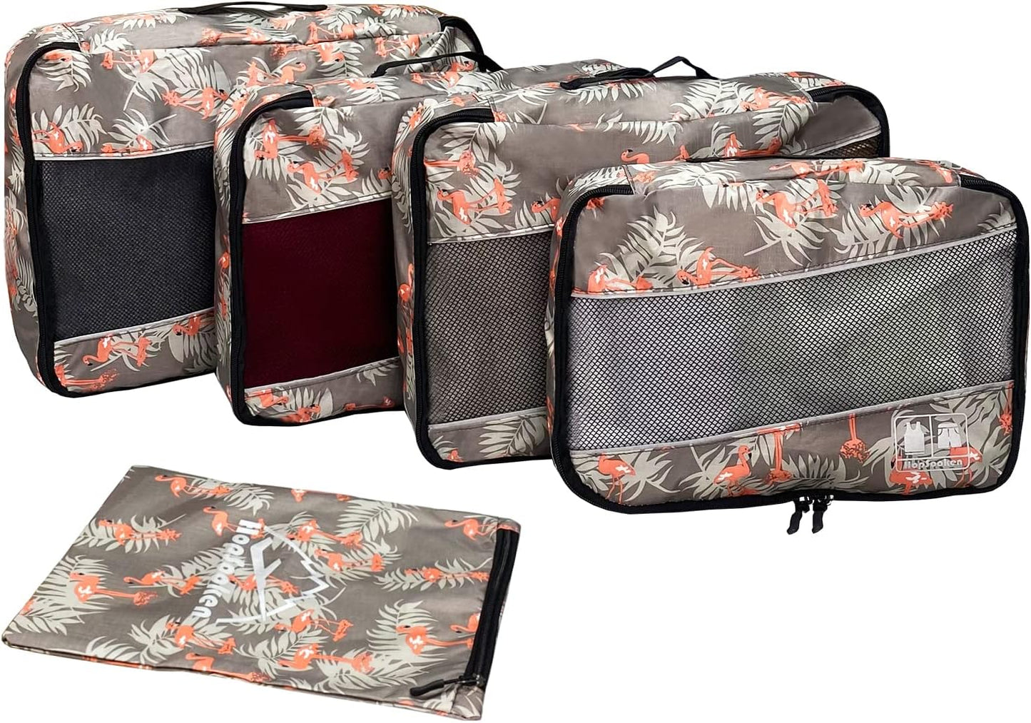 5 Set Packing Cubes for Travel Large Suitcase Luggage Organizer Bags Travel Accessories Vacation 4 Cubes 1 Laundry Pouch Bag