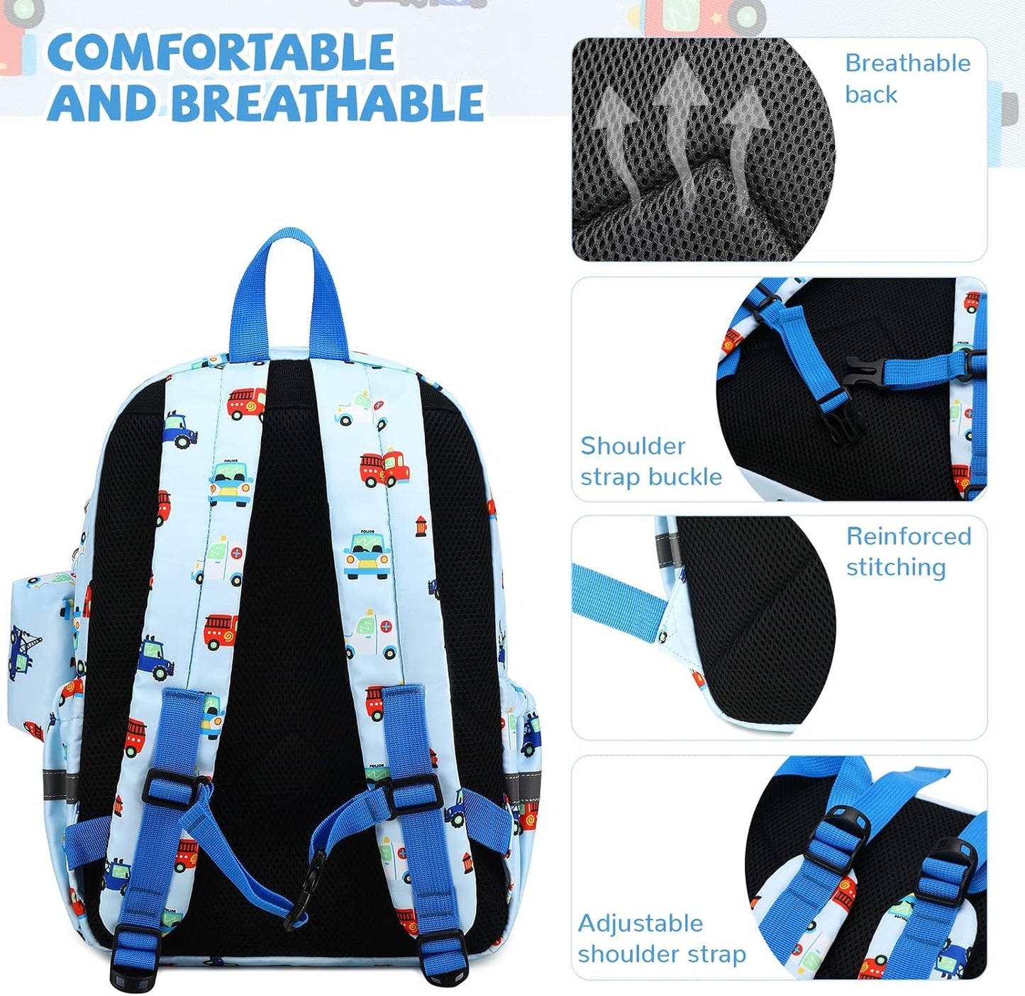 mygreen Toddler Backpack, Kids Backpack for Boys and Girls with Chest Strap