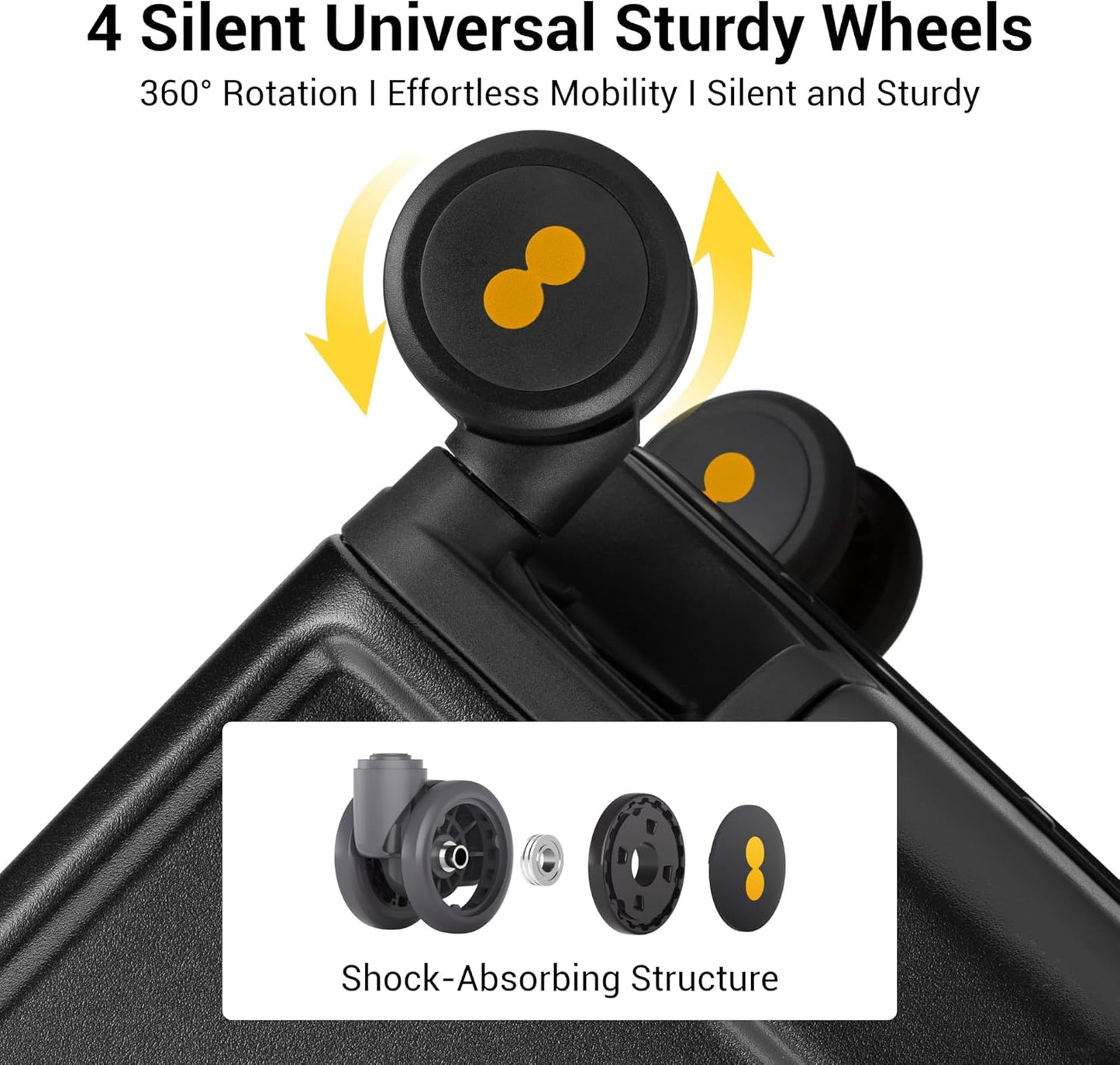 LEVEL8 Zipperless Carry On Suitcase Airline Approved with Aluminum Frame, Hard Shell Luggage with Spinner Wheels, Metal Travel Luggage with Double Tsa Locks, 20 Inch, Black