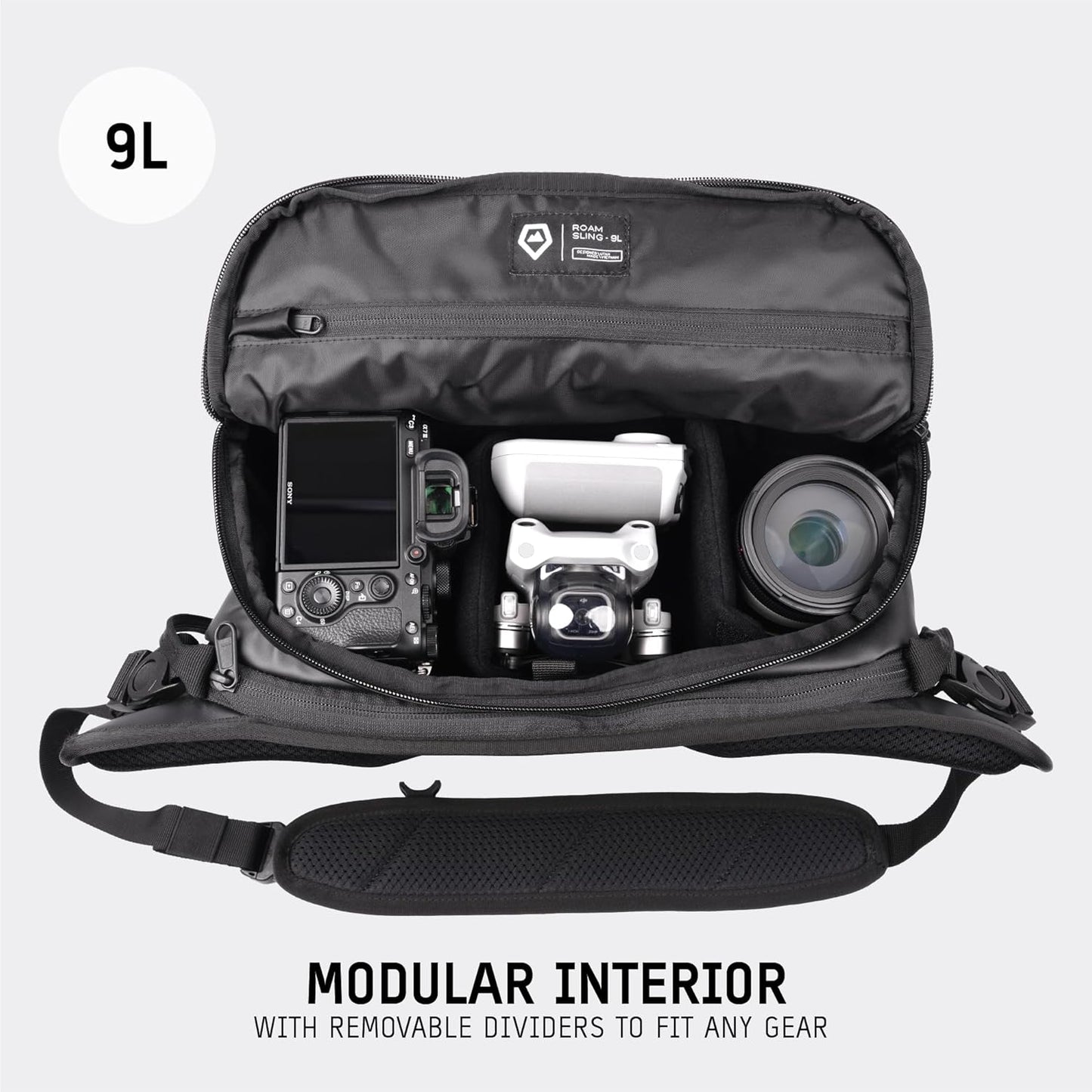 WANDRD ROGUE V1 9L Sling: Compact Camera Sling and Crossbody Bag with Fast Access, 3-Way Carry– Lightweight Everyday Bag Great for Travel, Photography, and Daily Use (Black)