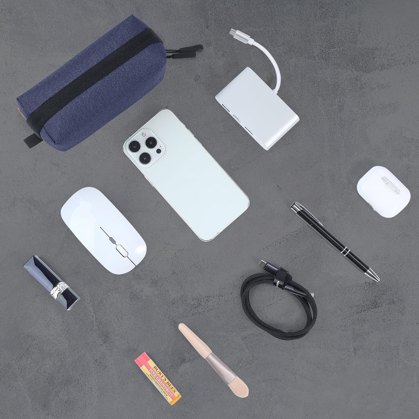 Electronics Organizer Cord Organizer Travel, Small Tech Bag for Cords, Chargers, Power Bank, Earbuds – Portable Cable Pouch for Office, Business Trip, Commute – Water & Scratch-Resistant