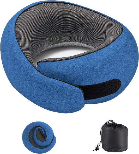 Ergonomic Memory Foam Neck Pillow for Travel & Home - Supportive, Washable Cover, Ideal for Airplanes, Cars, Office Naps - Neck Pain Relief