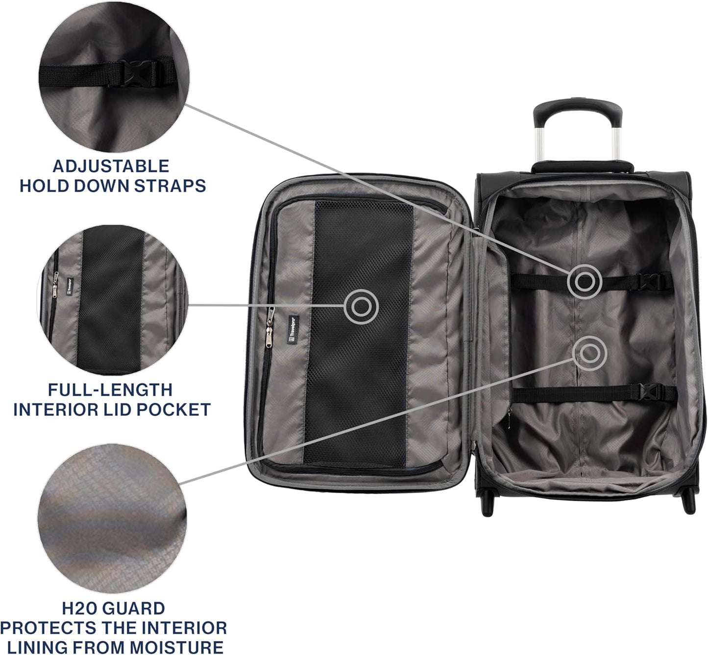 Travelpro Tourlite Softside Expandable Upright 2 Wheel Luggage, Lightweight Suitcase, Men and Women, Black, Carry-On 22-Inch