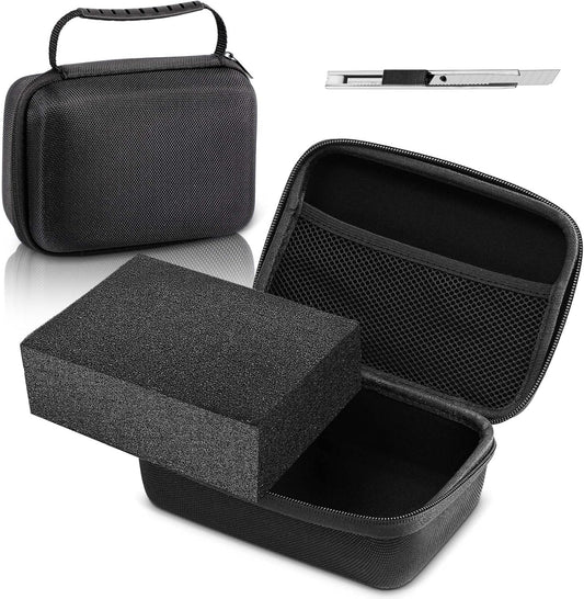 EVA Hard Case with Customizable Foam Protective EVA Carrying Case Shockproof Outdoor for Camera, Digital Products, Electronic Instruments with Knife (Black,7.1 x 4.7 x 3.1 Inch Inch)