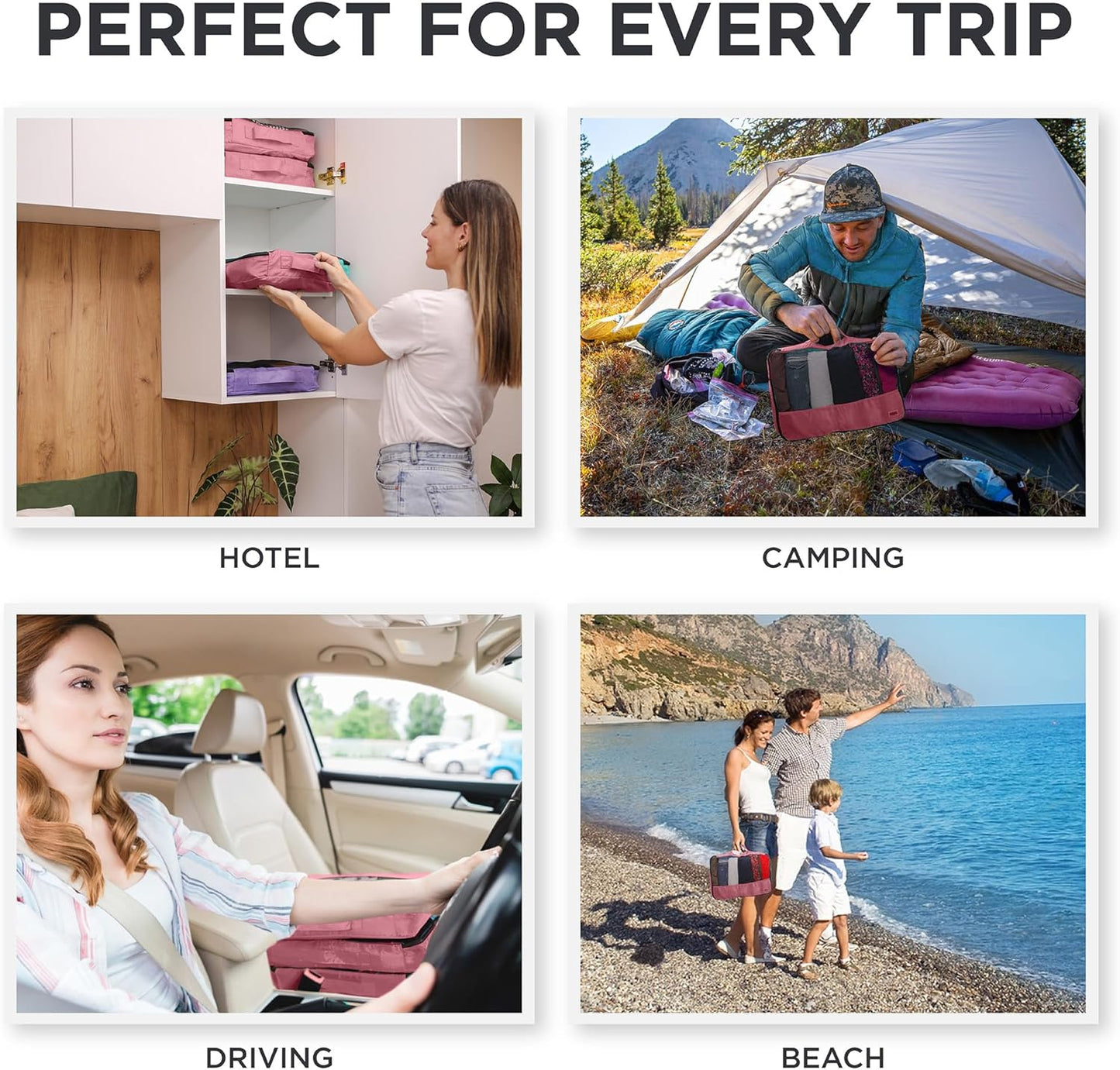 Large Packing Cubes for Suitcases - 5 Pcs set of Packing Cubes for Travel Carry on Suitcase Organizer Bags - Travel Cubes Organizer Bags for Luggage