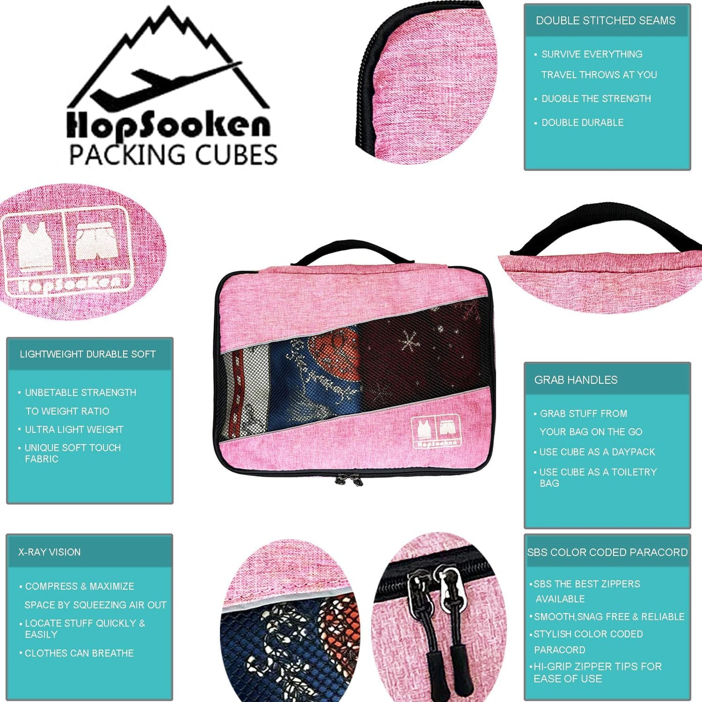 5 Set Packing Cubes for Travel Large Suitcase Luggage Organizer Bags Travel Accessories Vacation 4 Cubes 1 Laundry Pouch Bag