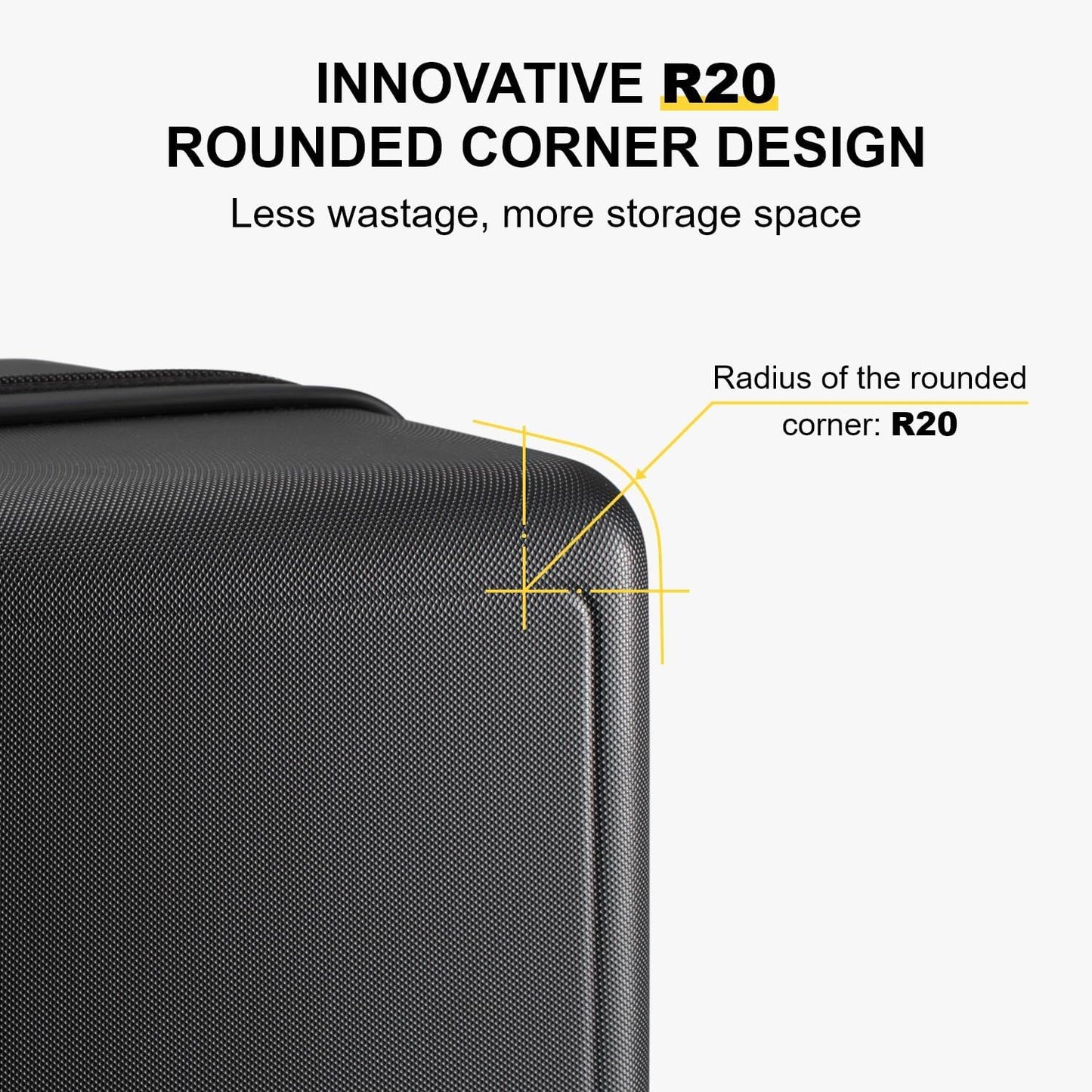 LEVEL8 Large Suitcase with Wheels, Checked Luggage, Lightweight Luminous Textured Tsa Approved Medium Hardside Large Luggages, 24 Inch, Black