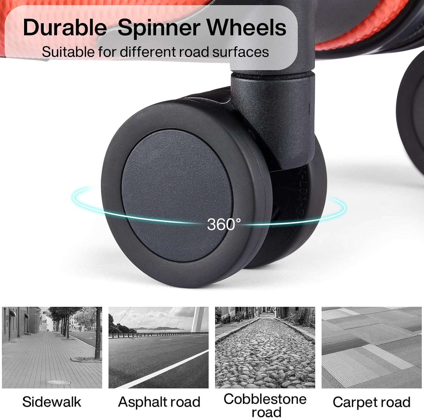 Hanke Luggage Sets 3 piece Carry On Luggage with Wheels PC Hard Shell Suitcases Lightweight Checked Tsa Luggage Extra Large Travel Suitcase Woman Men 20/24/29 Inch （Orange）