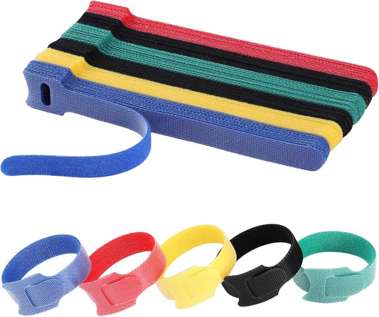 150PCS 8 Inch Cable Ties Reusable Multi-Purpose Wire Ties Cord Organizer Adjustable Cable Management 5 Colors