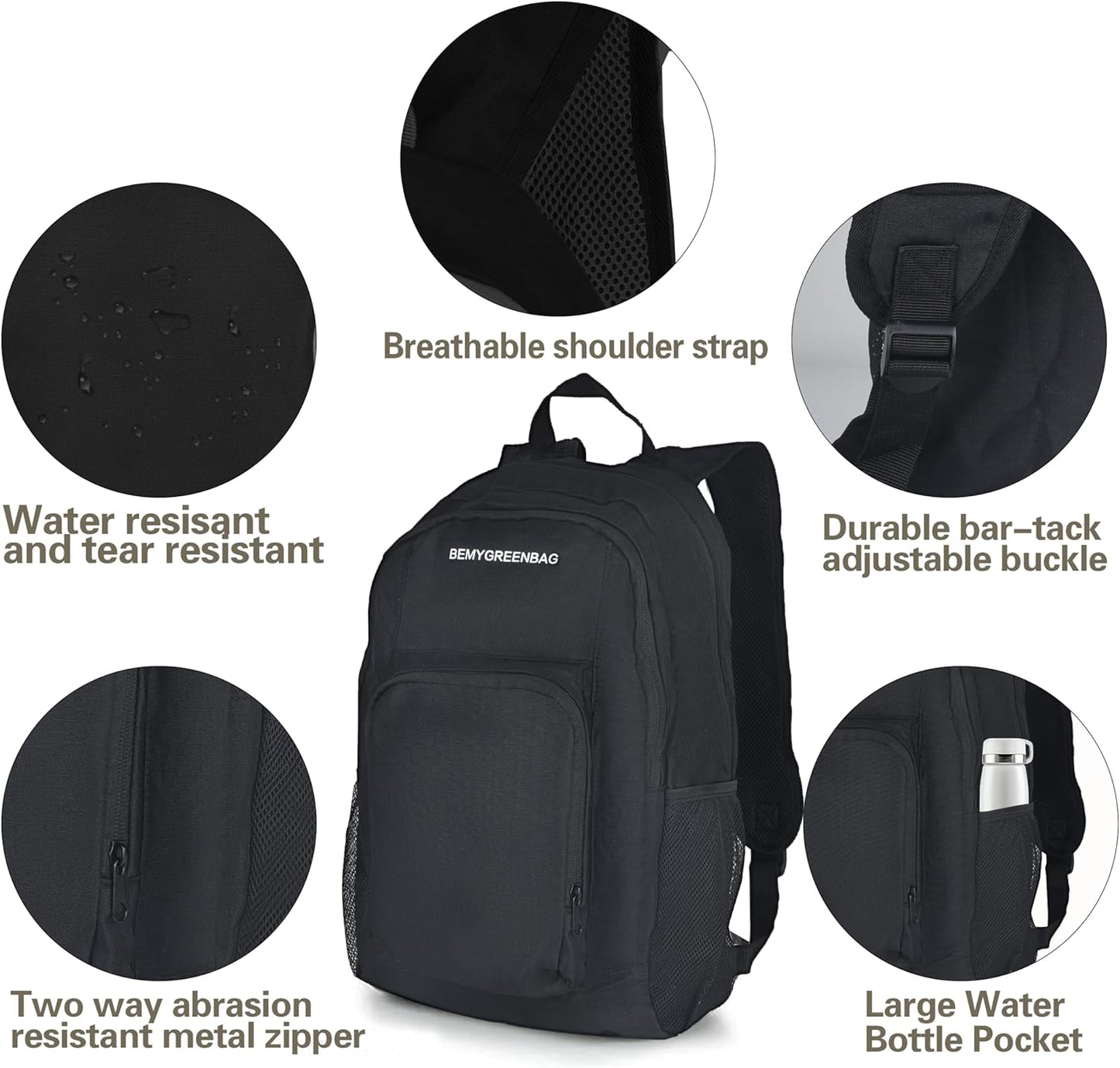 35L Foldable Waterproof Backpack For Outdoor Sports Travel Inside Wet Clothes Compartment Packable For Multiple