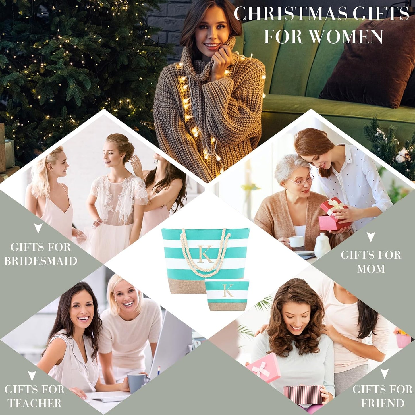 YOOLIFE Beach Bags for Women - Travel Canvas Beach Tote, Pool Waterproof Bag, Travel Essentials, Gifts for Women Birthday