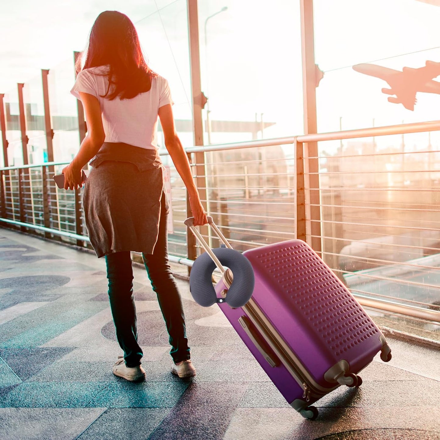 Travel Neck Pillow Cover, Neck Pillow Case with Zipper, Cooling, Pure, Soft and Smooh, Airplane Pillow Sleep Replacementt Washable (Only Pillow Covers, no Filler)