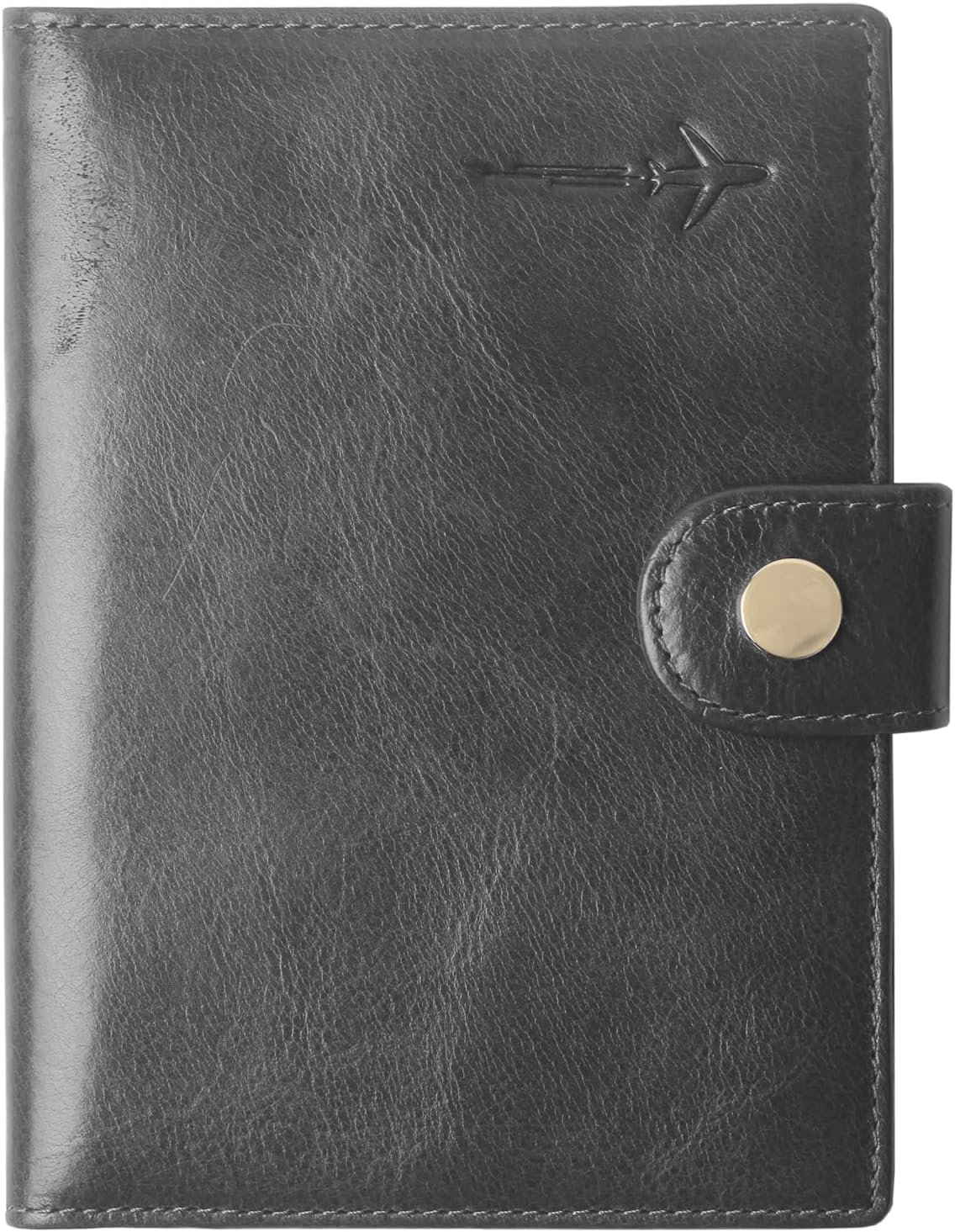 Genuine Leather Passport Case, RFID Passport Cover with Credit Card Holder for Women and Men Family ID Travel