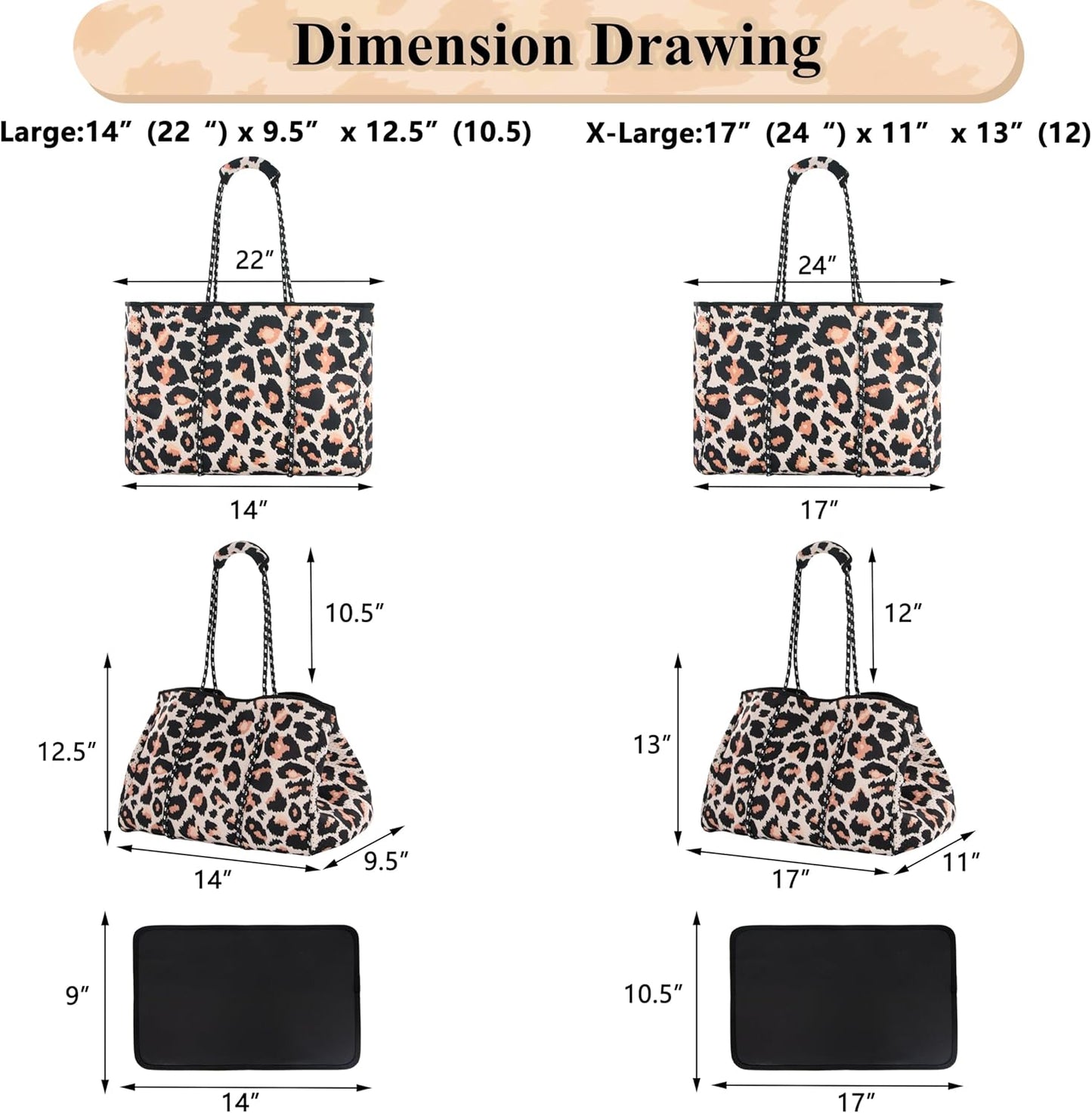 QOGiR Neoprene Multipurpose Beach Bag Tote with Inner Zipper Pocket … … … …