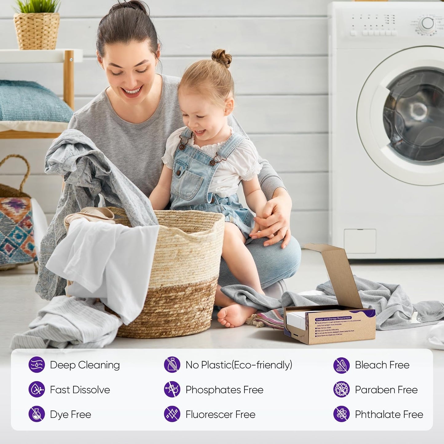 Lavender Laundry Detergent Sheets Travel Eco-friendly 300 Loads Fisroa Clothes Washing Detergent Sheets Plastic-Free Washer Strips Liquidless Laundry Strips Tablet
