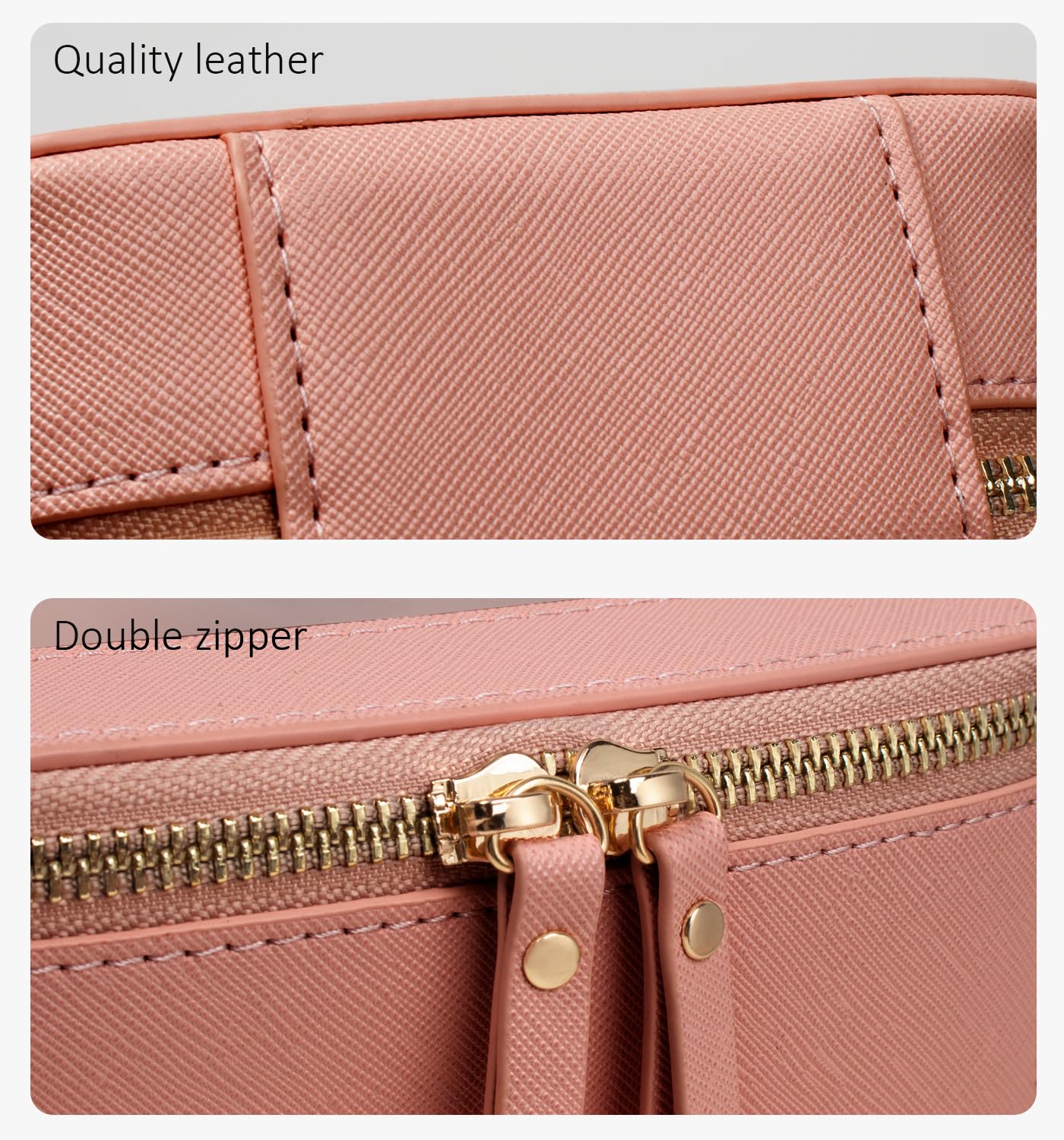 LETGO Clear Makeup Bags Set - TSA Approved Toiletry Bag with Handle Large Opening, Clear Toiletry Bag Pouch for Traveling Travel Car Orangizer Storage Accessories Essentials (Mini+Large Dark Skin)