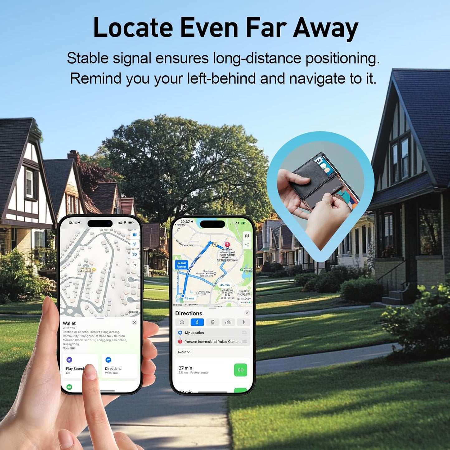 2025 [Apple MFi Certified] (iOS Only) Bluetooth Tracker Smart Finder for Apple Find My, iPhone Card Wallet Finder GPS Tracker, 5-10 Years Battery, Keys Finder and Item Locator for Keys, Bags, Passport