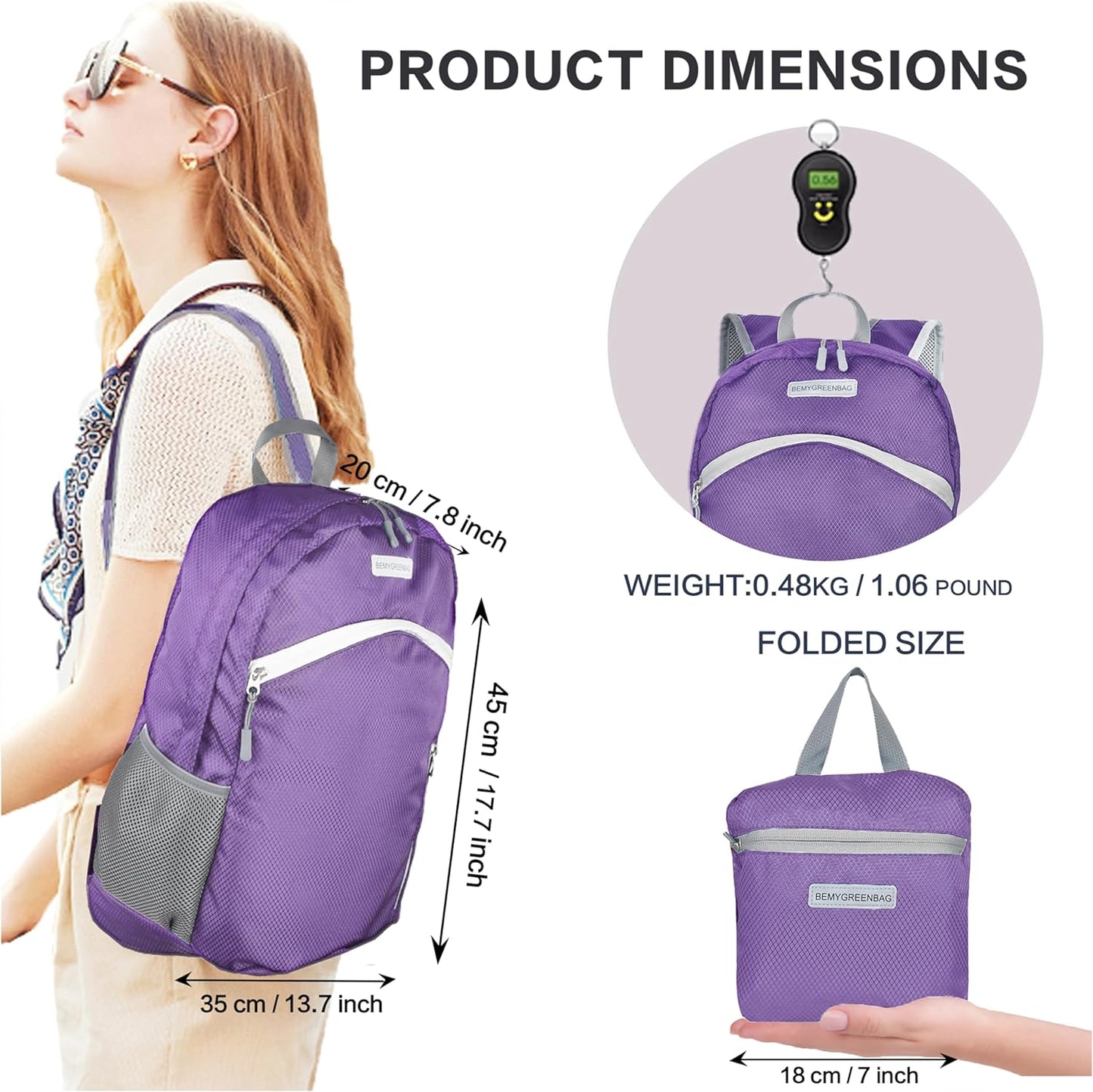 35L Foldable Waterproof Backpack For Outdoor Sports Travel Inside Wet Clothes Compartment Packable For Multiple