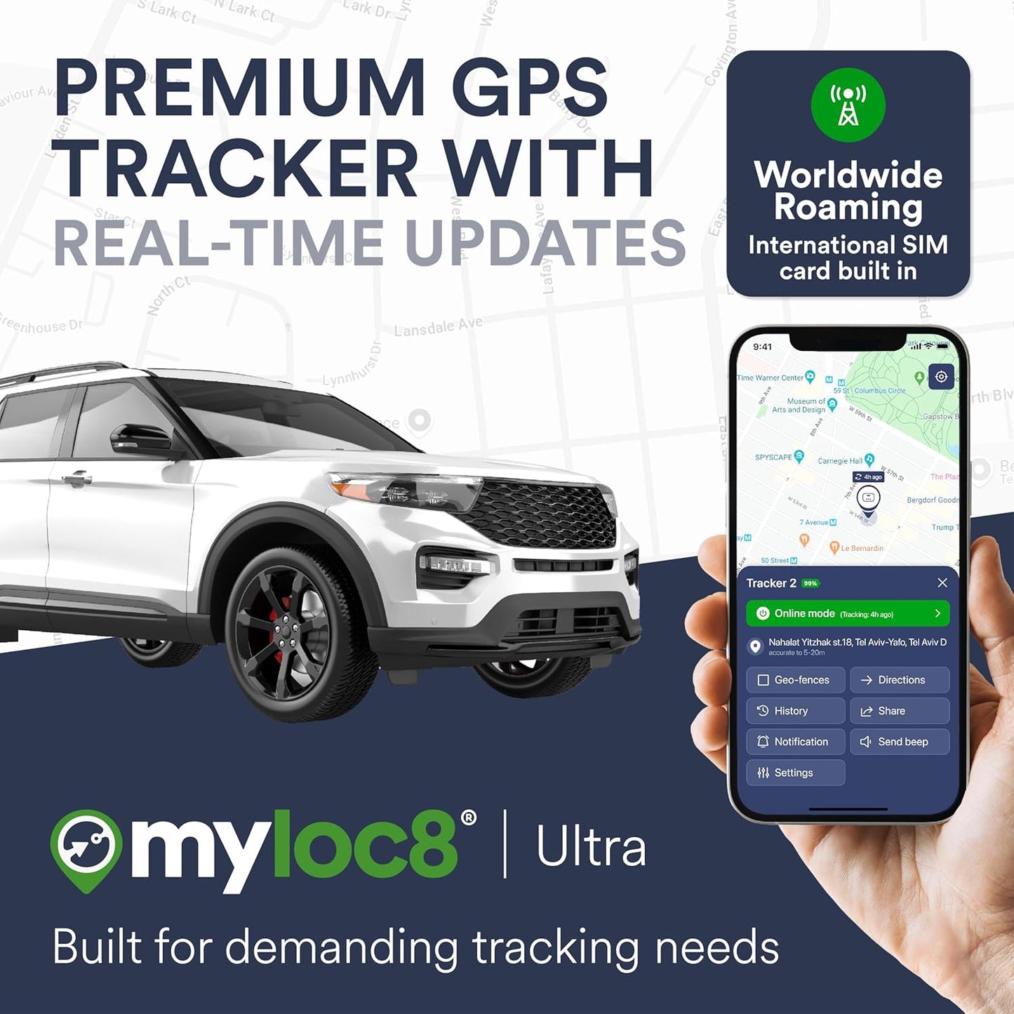 Ultra GPS Tracker for Vehicles – Rugged Waterproof GPS Locator for Cars, Trucks, Hidden Tracking Device, 4G LTE, Real-Time Updates, Long Battery Life (4 Months Prepaid Subscription Included)