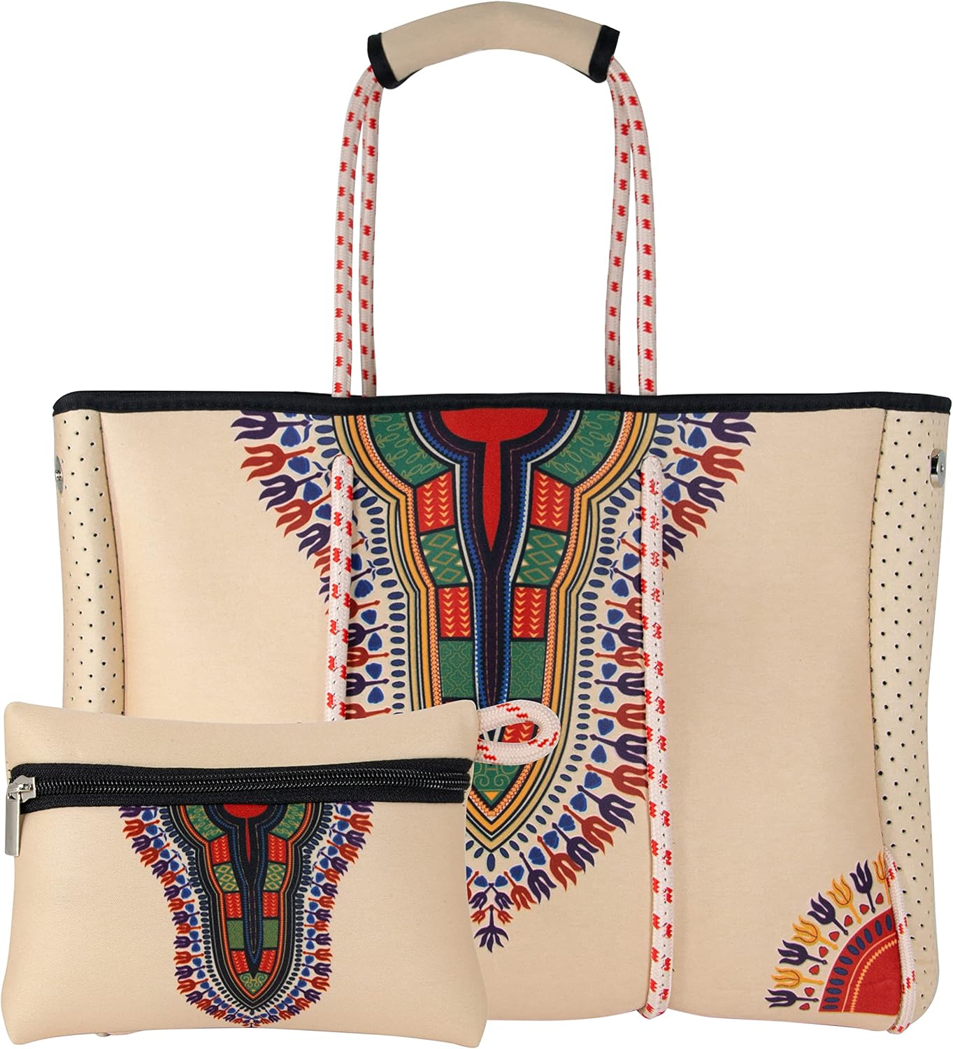 QOGiR Neoprene Multipurpose Beach Bag Tote with Inner Zipper Pocket … … … …