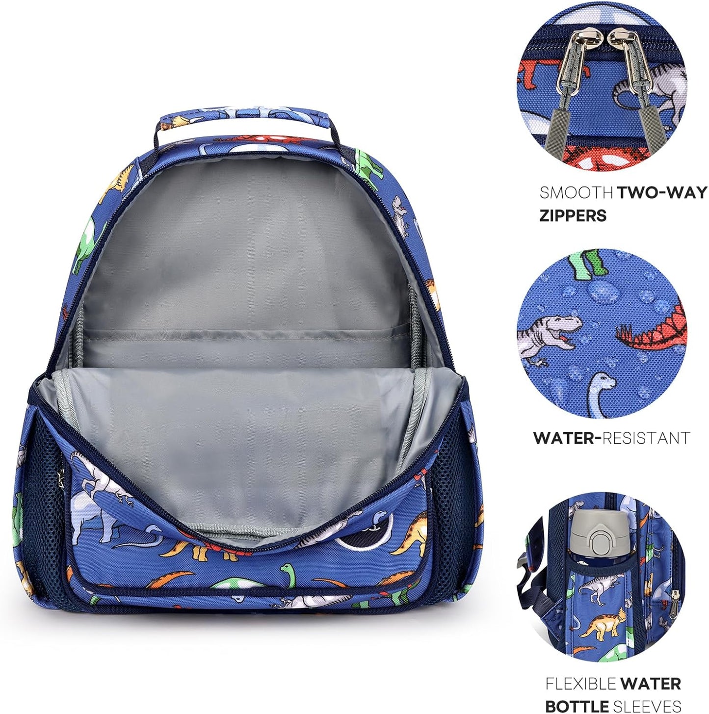 mibasies Toddler Backpack for Boys 2-4: Cute Kids Backpacks Boys - Preschool Kindergarten Backpack - Dinosaur MidnightBlue