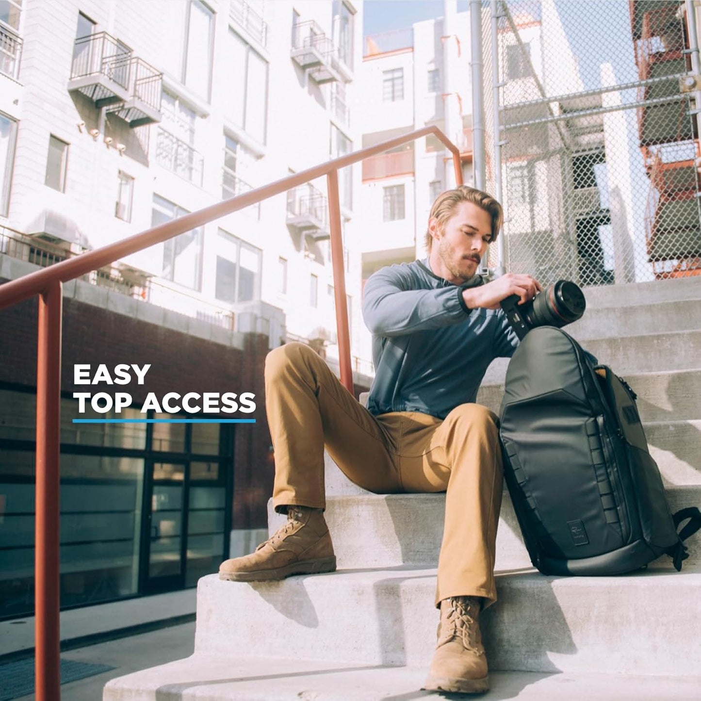 NOMATIC Peter McKinnon Camera Pack 25L, Ladder & 2 Small Camera Cubes - DSLR Camera Backpack for Men And Women, Extra Large Photography Bag, Travel Camera Backpack, Weekend Bag