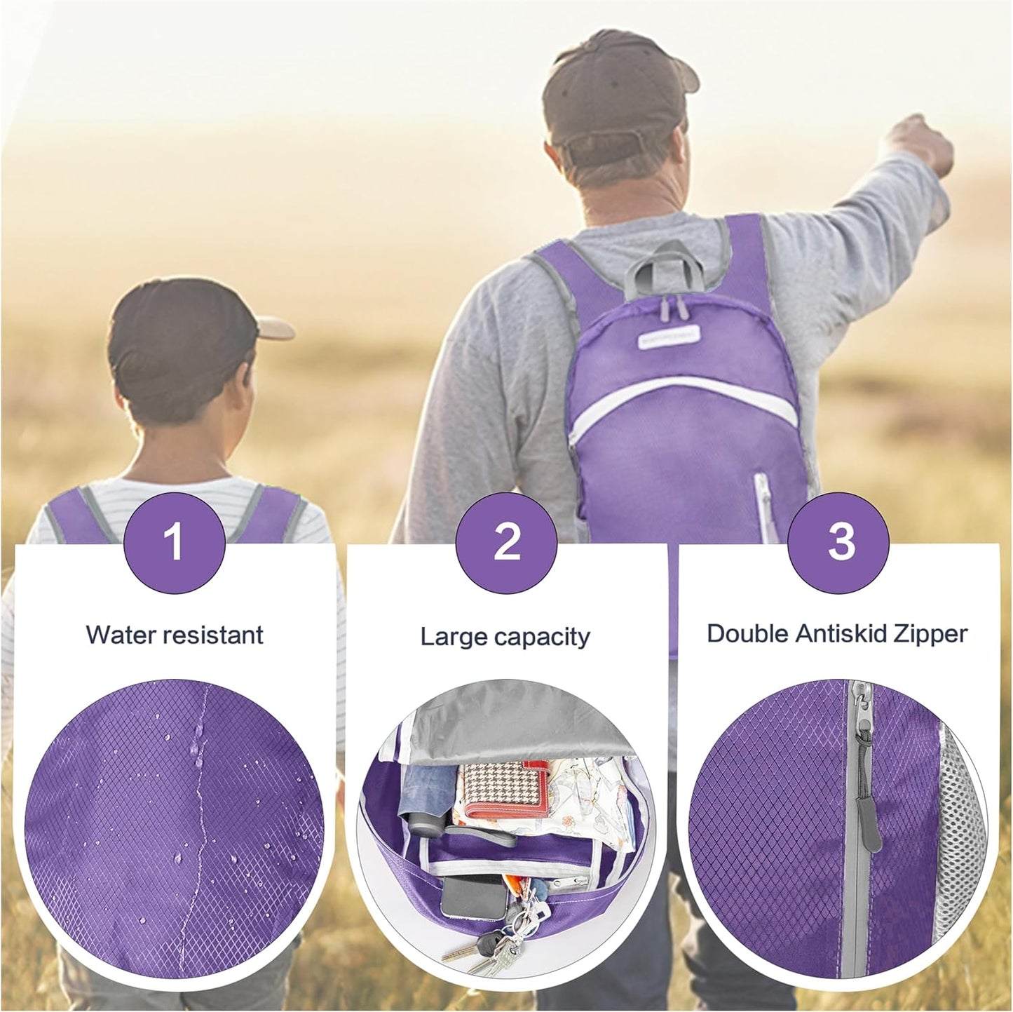 35L Foldable Waterproof Backpack For Outdoor Sports Travel Inside Wet Clothes Compartment Packable For Multiple