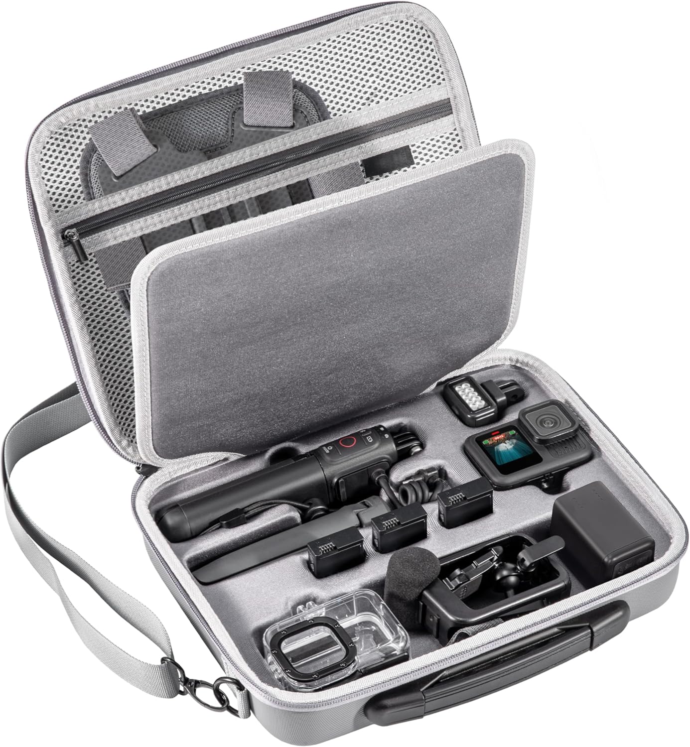 Carrying Case for GoPro Hero 13 12 11 10 9 8 7 Action Camera Hard Organizer Case Carrying Bag Accessories Travel Storage Chest Mount/Media Mod/Volta Protective Housing