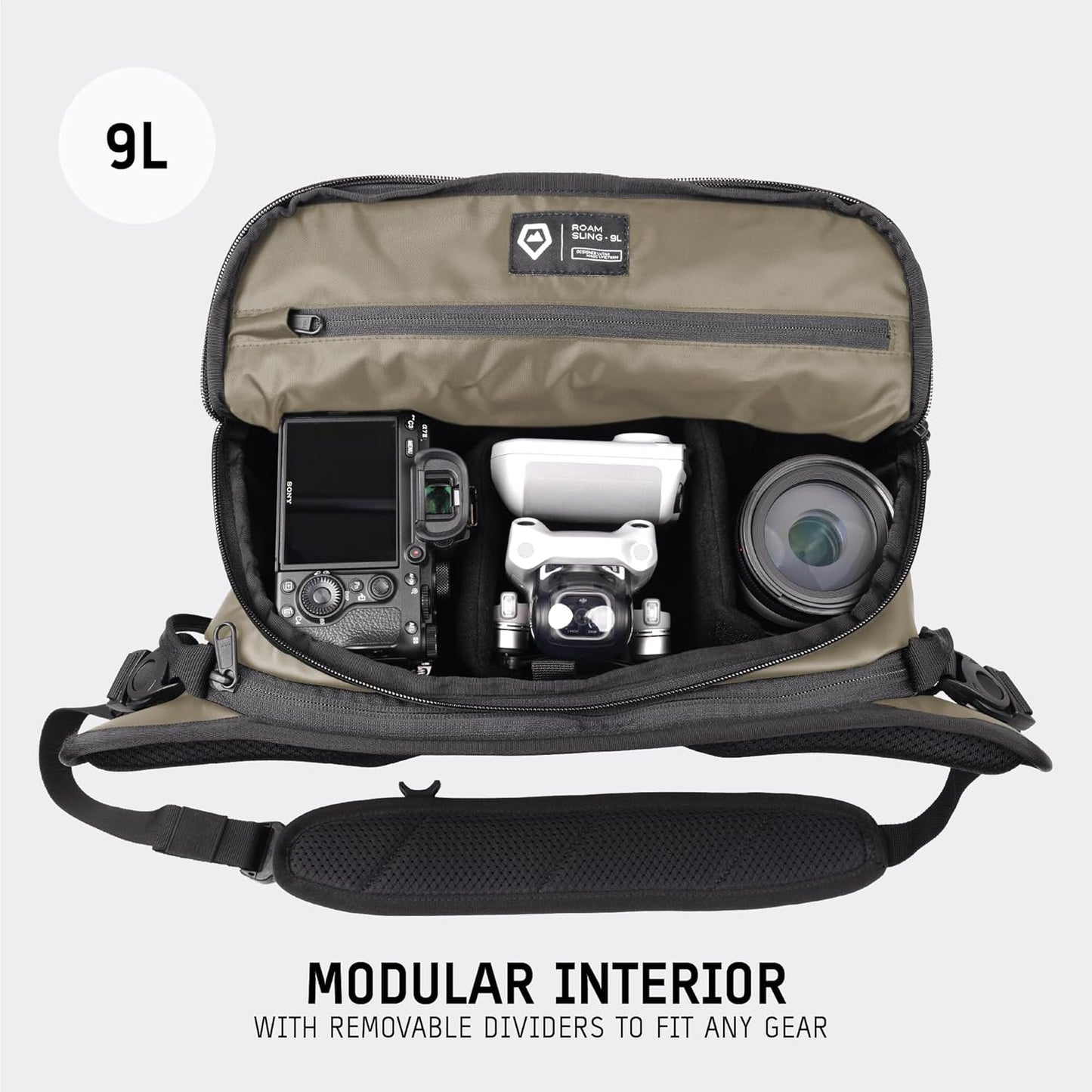 WANDRD ROGUE V1 9L Sling: Compact Camera Sling and Crossbody Bag with Fast Access, 3-Way Carry– Lightweight Everyday Bag Great for Travel, Photography, and Daily Use (Yuma Tan)