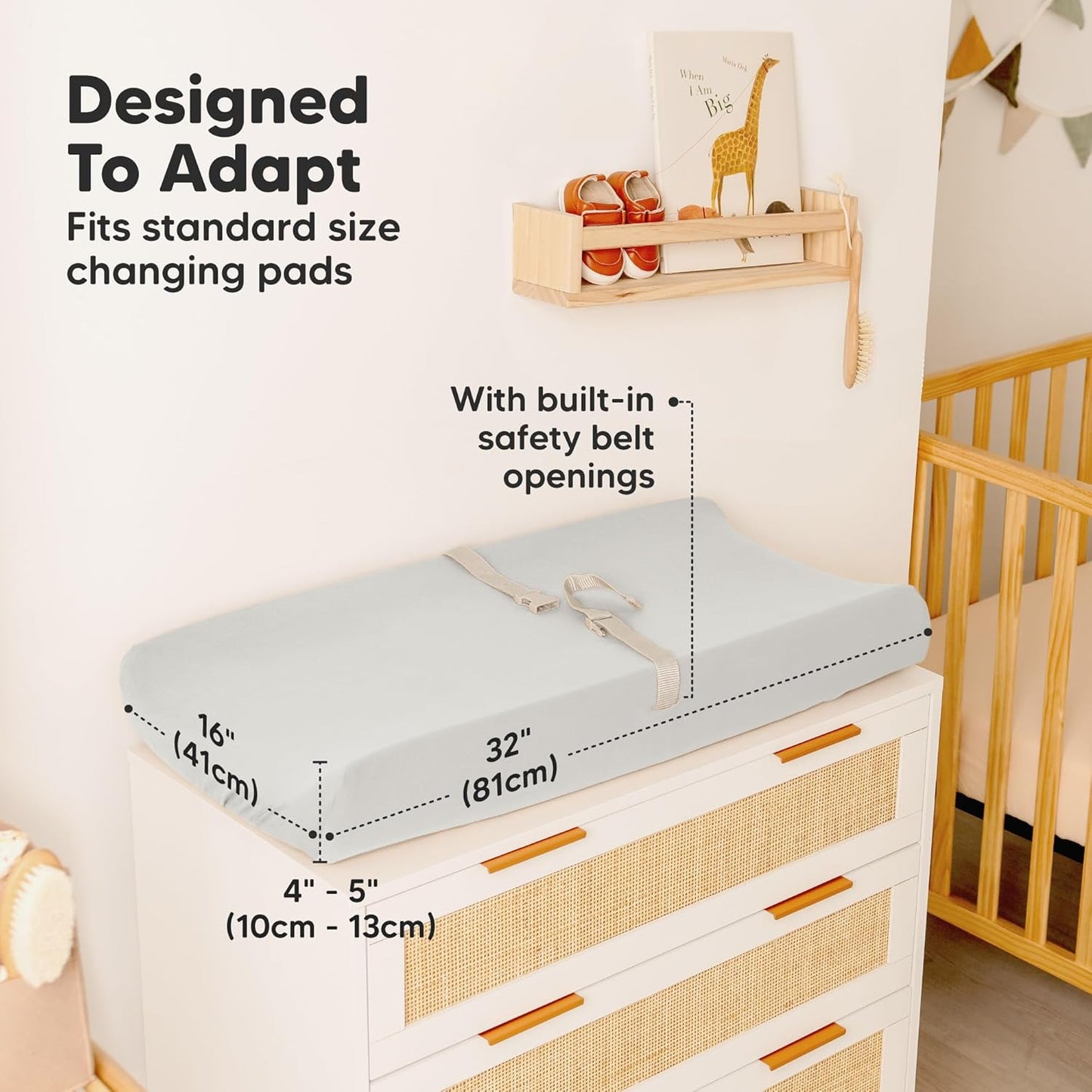 2-Pack Organic Changing Pad Covers for Girl,Boy, Neutral - 100% Cotton Changing Table Pad Cover,Soft Baby Nursery Diaper Changing Pad Sheets,Contour Changing Pads Liners,Change Pad Cover (French Gray)