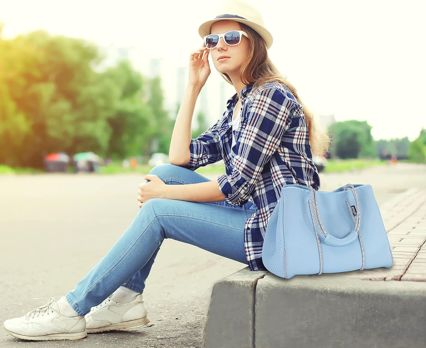 QOGiR Neoprene Multipurpose Beach Bag Tote with Inner Zipper Pocket … … … …