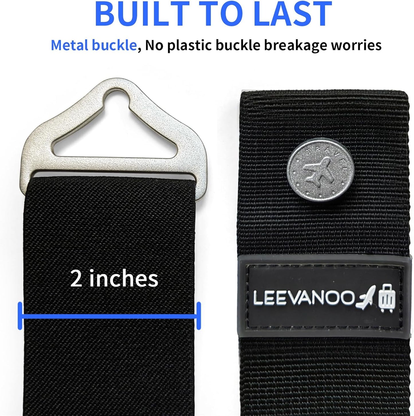 Luggage Straps for Suitcases Add a Bag Luggage Strap,2-in-1 Travel Belt for Luggage Straps Travel Belt Over Handle for Carry On Bag Adjustable Suitcase Belts Airport Travel Accessories Black