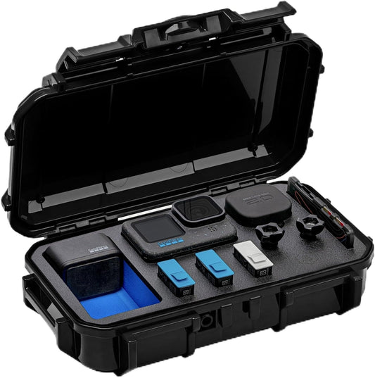 Evergreen ToughBox - Protective Case for GoPro | Compatible with GoPro Hero 9, 10, 11, 12 | Waterproof, Shockproof, Dustproof | Pre-Cut Battery Insert, Max Lens Mod, Bonus SD Card Holder (Black)