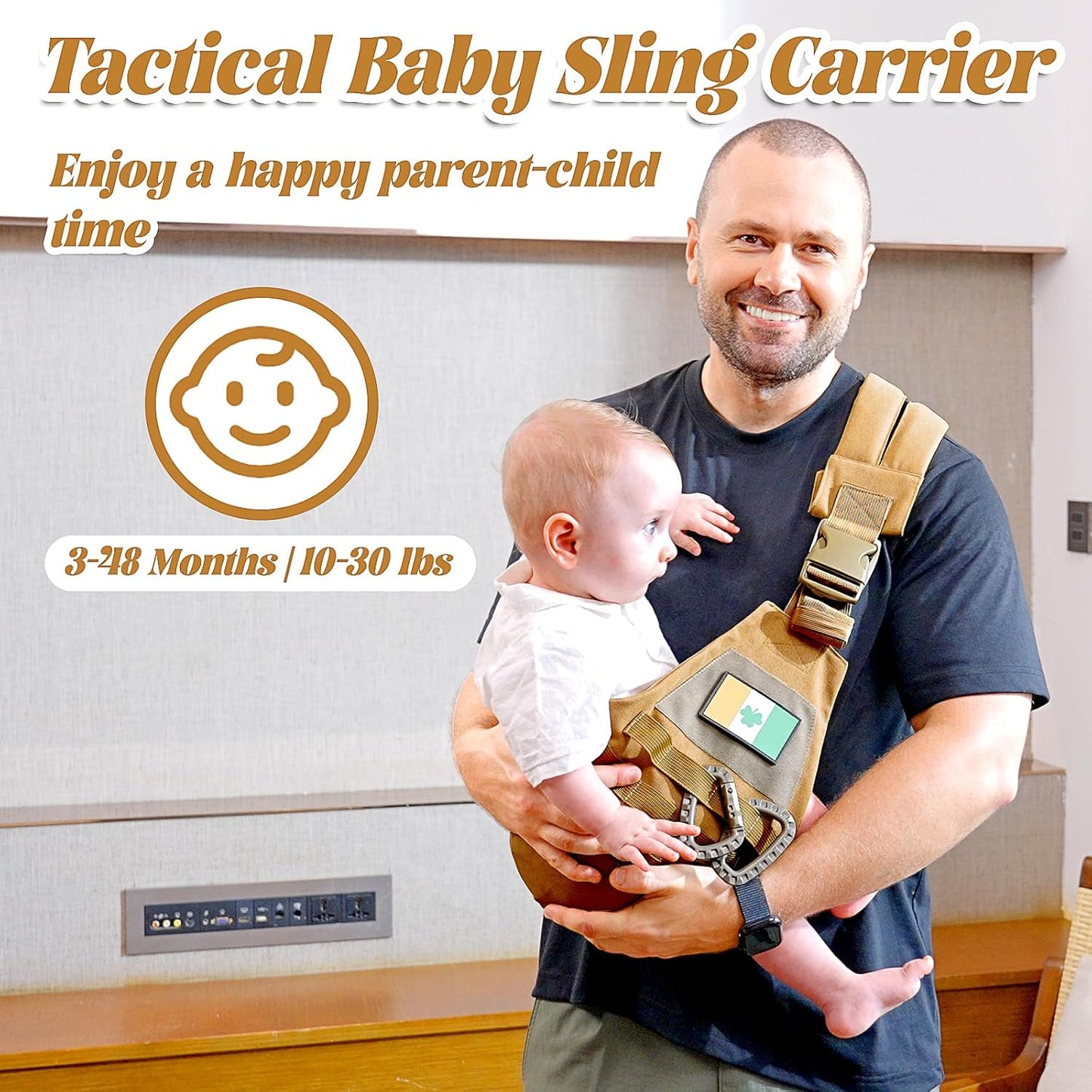 Baby Sling Carrier, Adjustable Non-Ship Hip Seat Toddler Carriers with Carabiners for 3-48 Months 10-30Ibs Infants Boys Girls (Yellow)