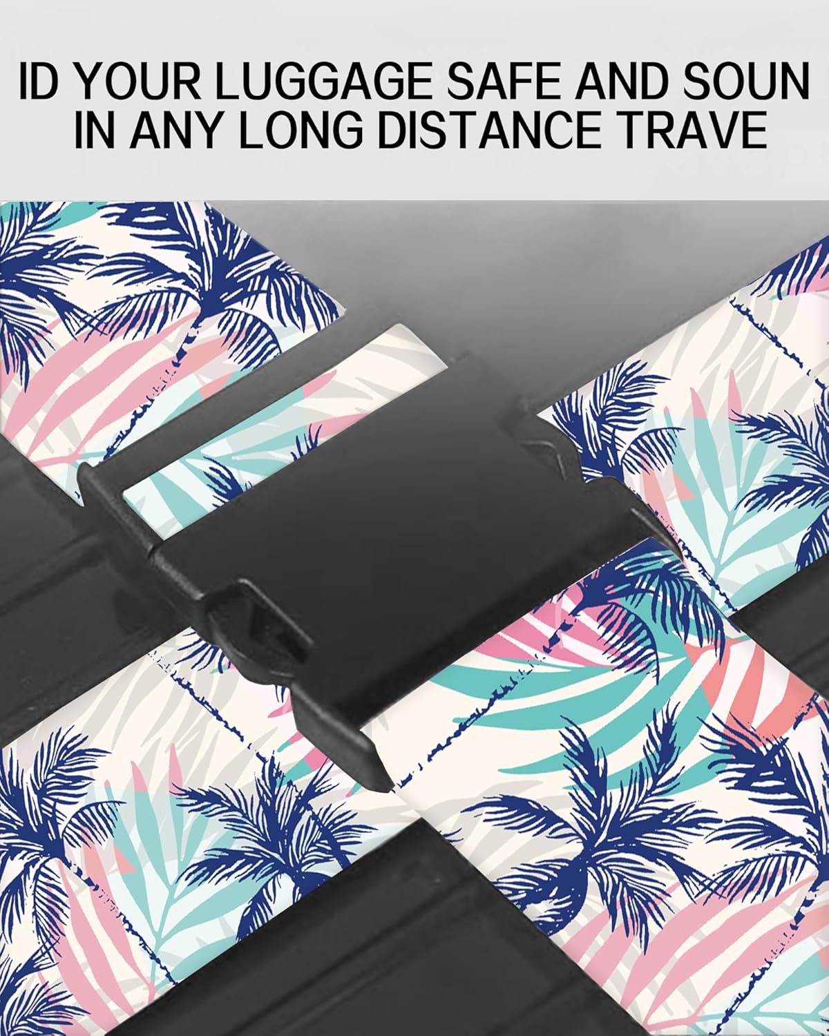 Luggage Straps for Suitcases, Adjustable Travel Belt, Durable Wide Luggage Strap, Cute Suitcase Strap Identifiers with Buckle, Bag Straps for Luggage, Cute Boho Leaf