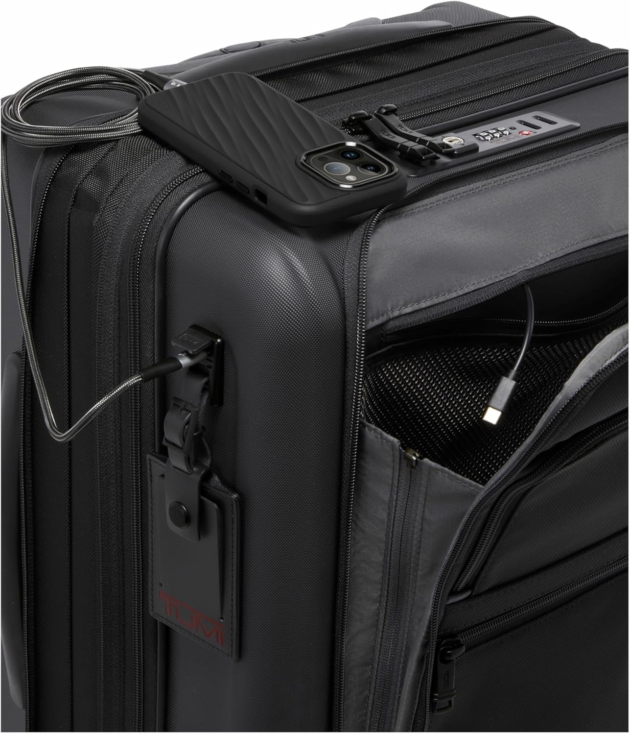 TUMI - Alpha Hybrid Continental Expandable 4 Wheeled Carry-On - Zip Expansion Suitcase for Extended Trips & Weekend Getaways - Black