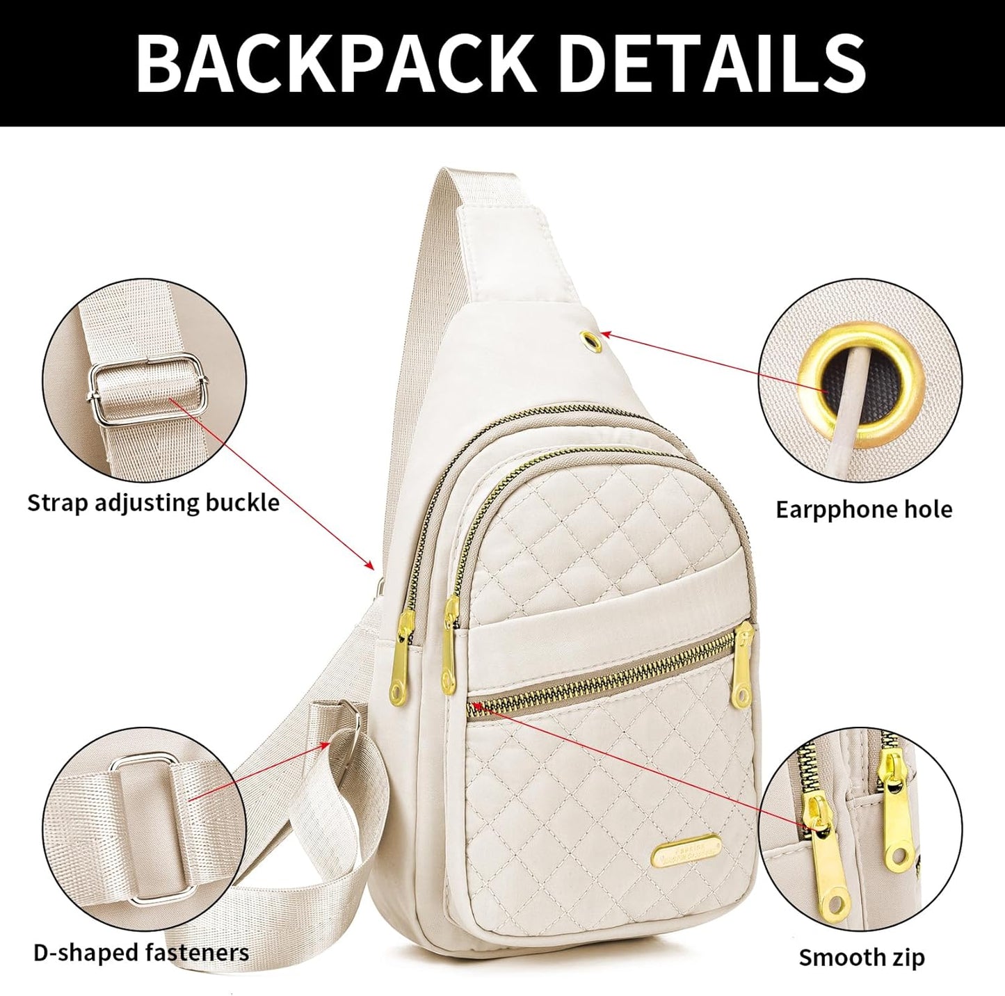 Small Sling Bag For Women Men Casual Crossbody Sling Backpack