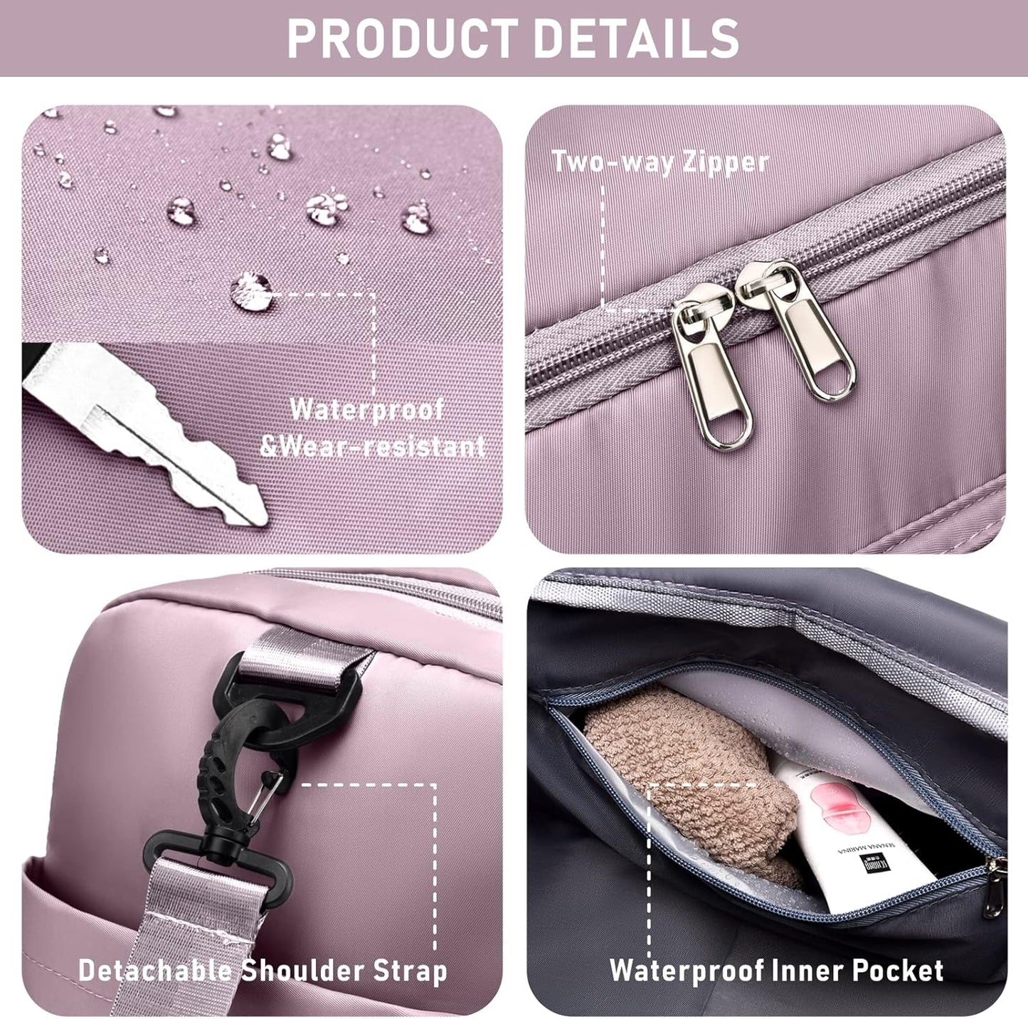 NPBAG Women Travel Duffel, Multi Functional Large Expandable Weekender Carry-on Tote, Gym Workout Overnight Bag, Mommy Hospital Bag for Labor and Delivery