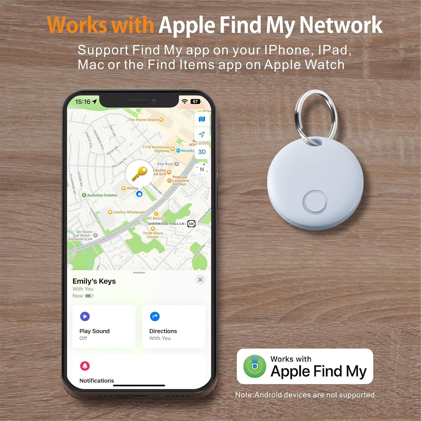 Reyke Smart Tag, Air Tracker Luggage Tracker, Works with Apple Find My (iOS Only), Item Locator for Key, Luggage, Backpack, Wallet, IP67 Waterproof, Blue
