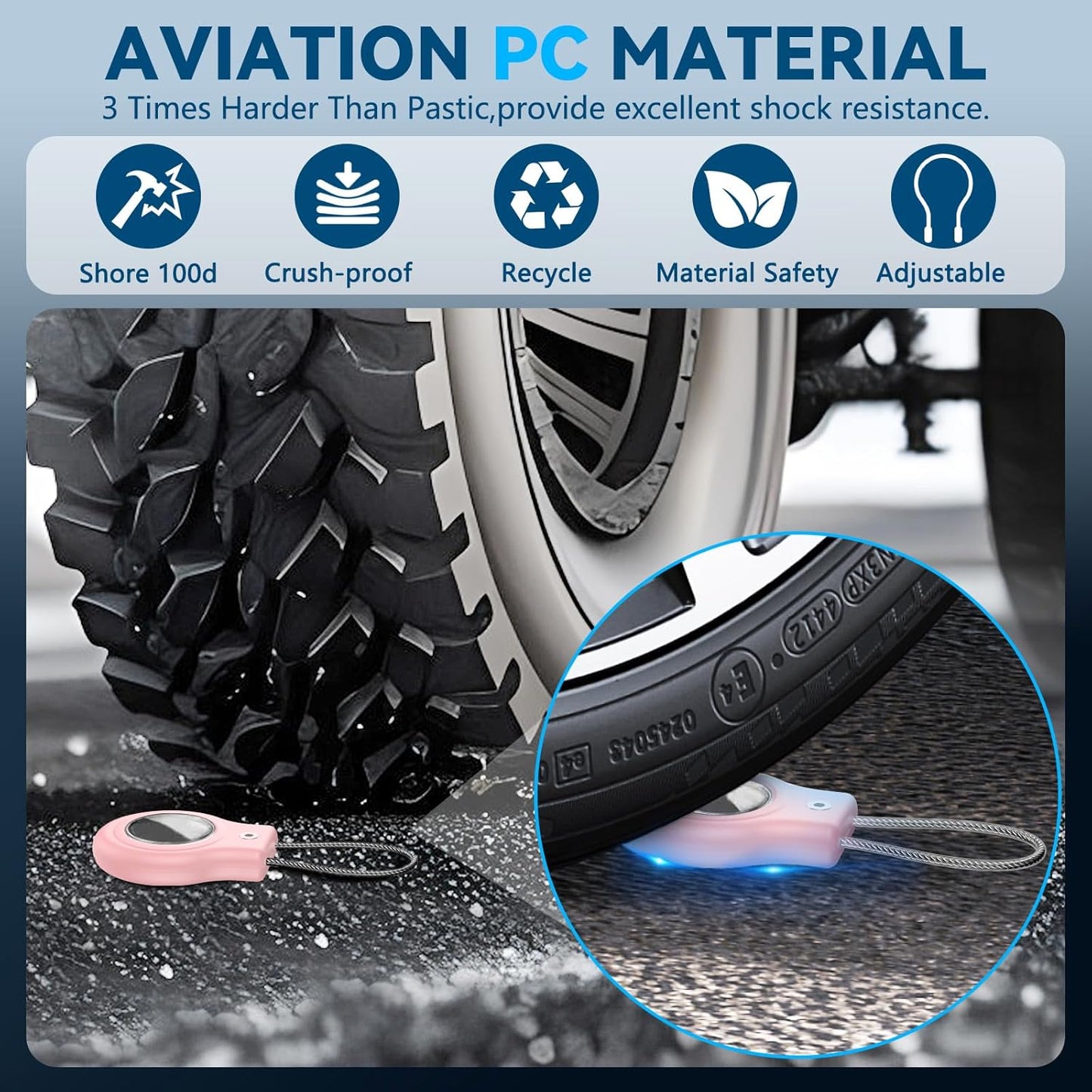 Waterproof Airtag Holder,Airtag Case with Secure Lock,Airtags Keychain for Apple Airtag,Anti-Lost Protective Cover Air tag Accessories for GPS Item Finder Tracker Luggage,Bag,Key,Pet,Cat Dog,Pink