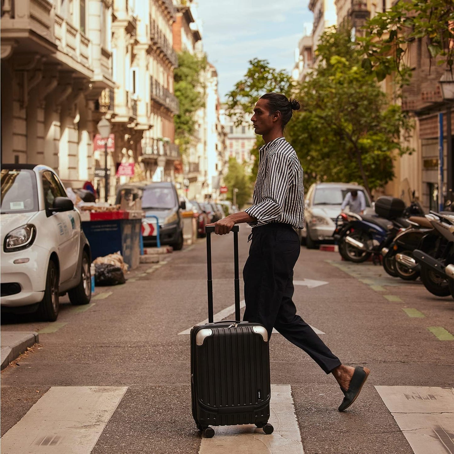 LEVEL8 Grace Carry on Luggage 22x14x9 Airline Approved, 20 Inch Hard Shell Suitcases with Spinner Wheels, Abs+Pc Hard Case Luggages with Tsa Lock, Travel bag for Women Men, Grey