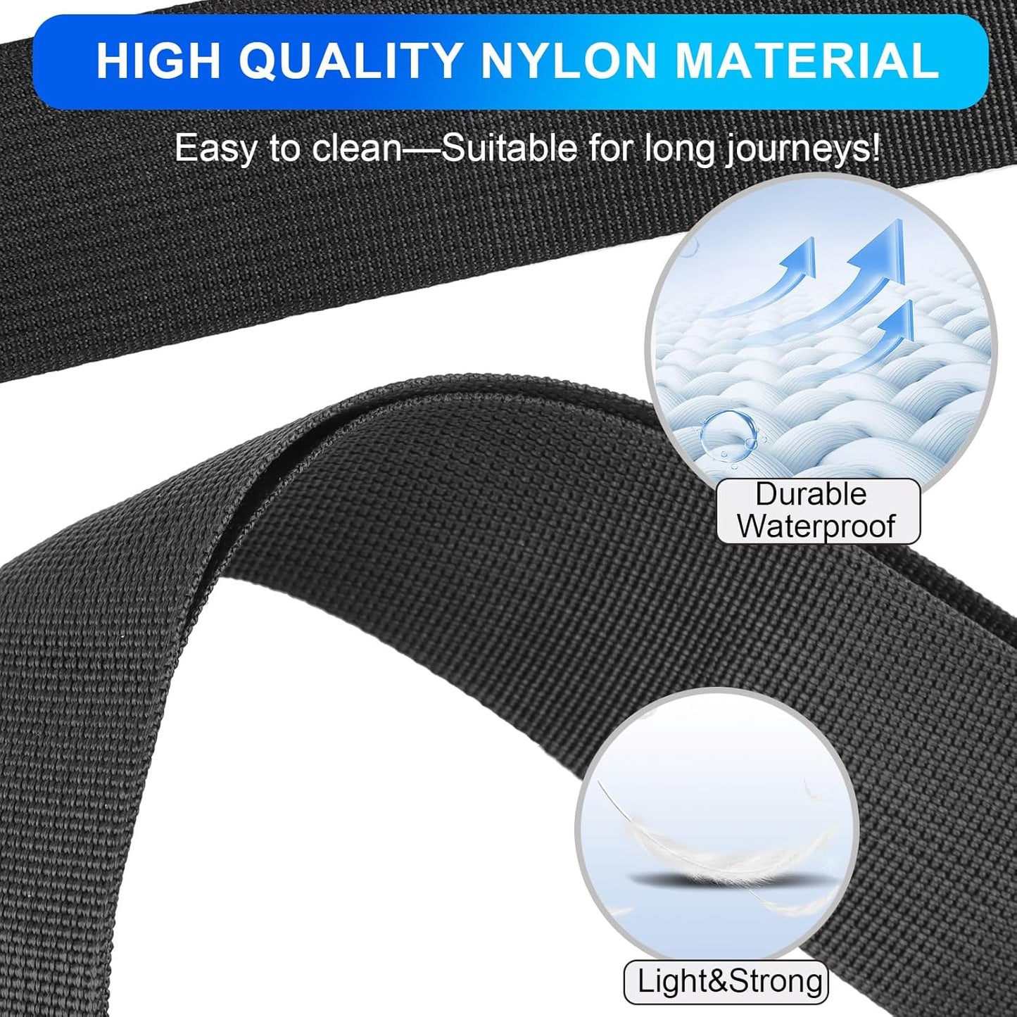 Luggage Straps for Suitcases, Black - Premium Quality Polyester Material, TSA Approved, Adjustable & Versatile, Sturdy Buckle, 4 Pack - Ideal for Travelers