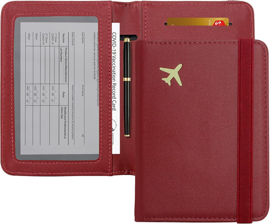 ZOPPEN Passport Holder Wallet, Passport Cover Travel Wallet Women Travel Essentials Accessories Document Organizer Travel Must Haves Rfid Blocking Cover Case for Women and Men, Wine