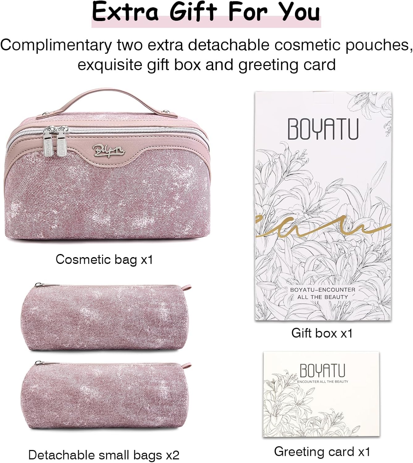 Travel Makeup Bag Cosmetic Bags for Women: 3 Sets Large Capacity Make up Bag - Portable Toiletry Bags with Handle for Women(05-Purple)