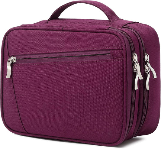 mygreen Electronics Travel Organizer, Watreproof Electronic Accessories Case Portable Double Layer Cable Storage Bag for Cord, Charger, Flash Drive, Phone, Ipad Mini, SD Card, Gifts for Him Red