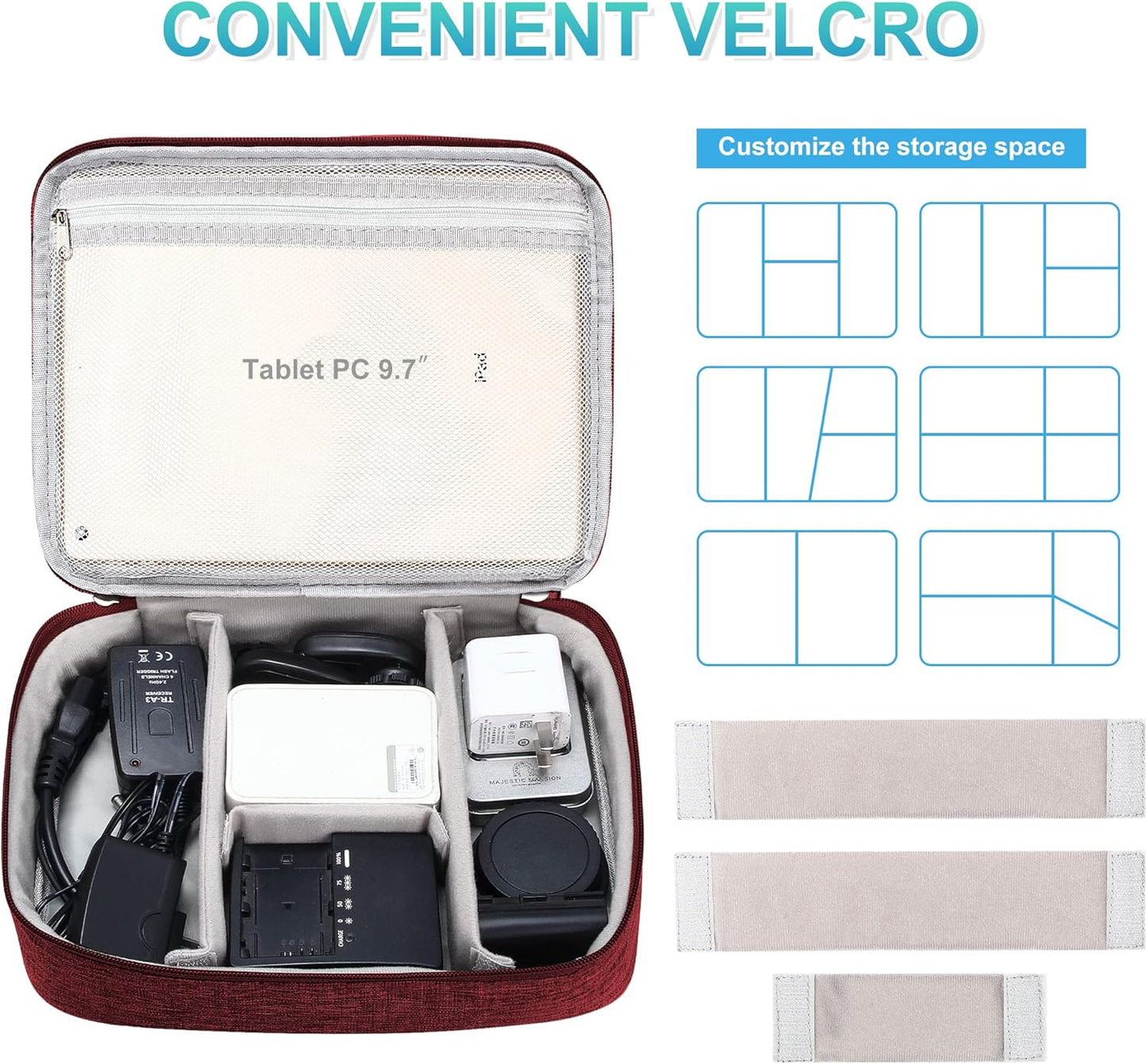 CILLA Electronics Organizer Travel, Travel Cord Organizer Case, Compact Electronics Accessories Bag for Cable, Cord, Charger, Phone