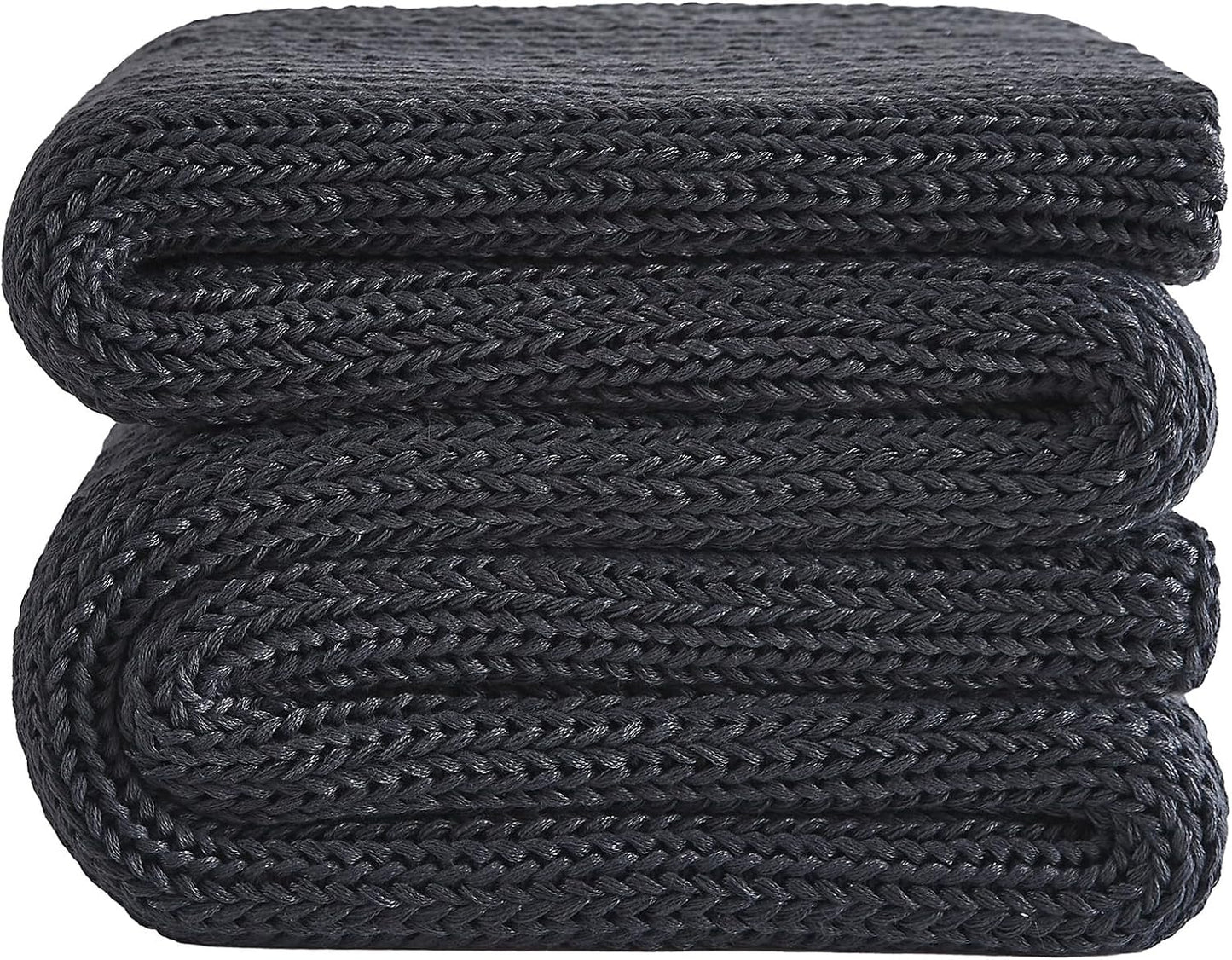 L'AGRATY Knitted Weighted Blanket - 48"x72" 12lbs Cooling Chunky Knit Heavy Blanket for Adults Braided Crochet Throw Thick Cable Yarn Knit Decorative No Beads Evenly Weighted Machine Washable